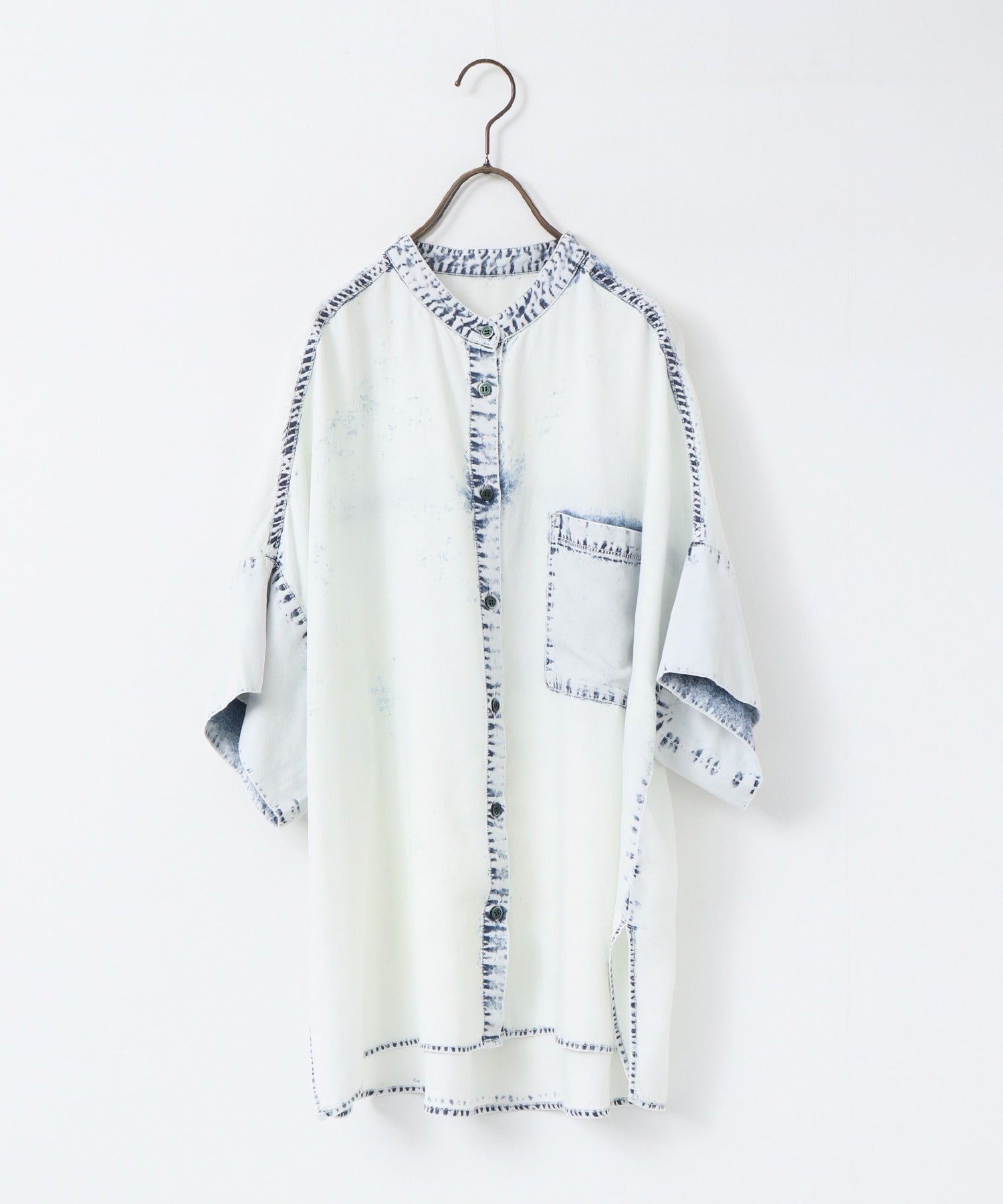 TENCEL DENIM HALF SLEEVE OVERSHIRT