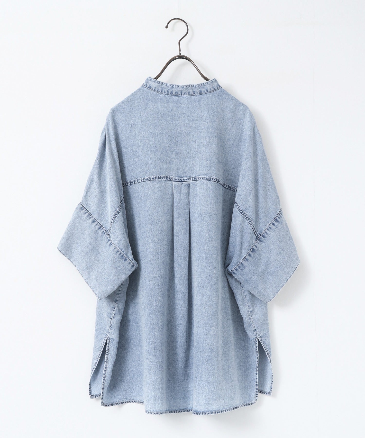 TENCEL DENIM HALF SLEEVE OVERSHIRT