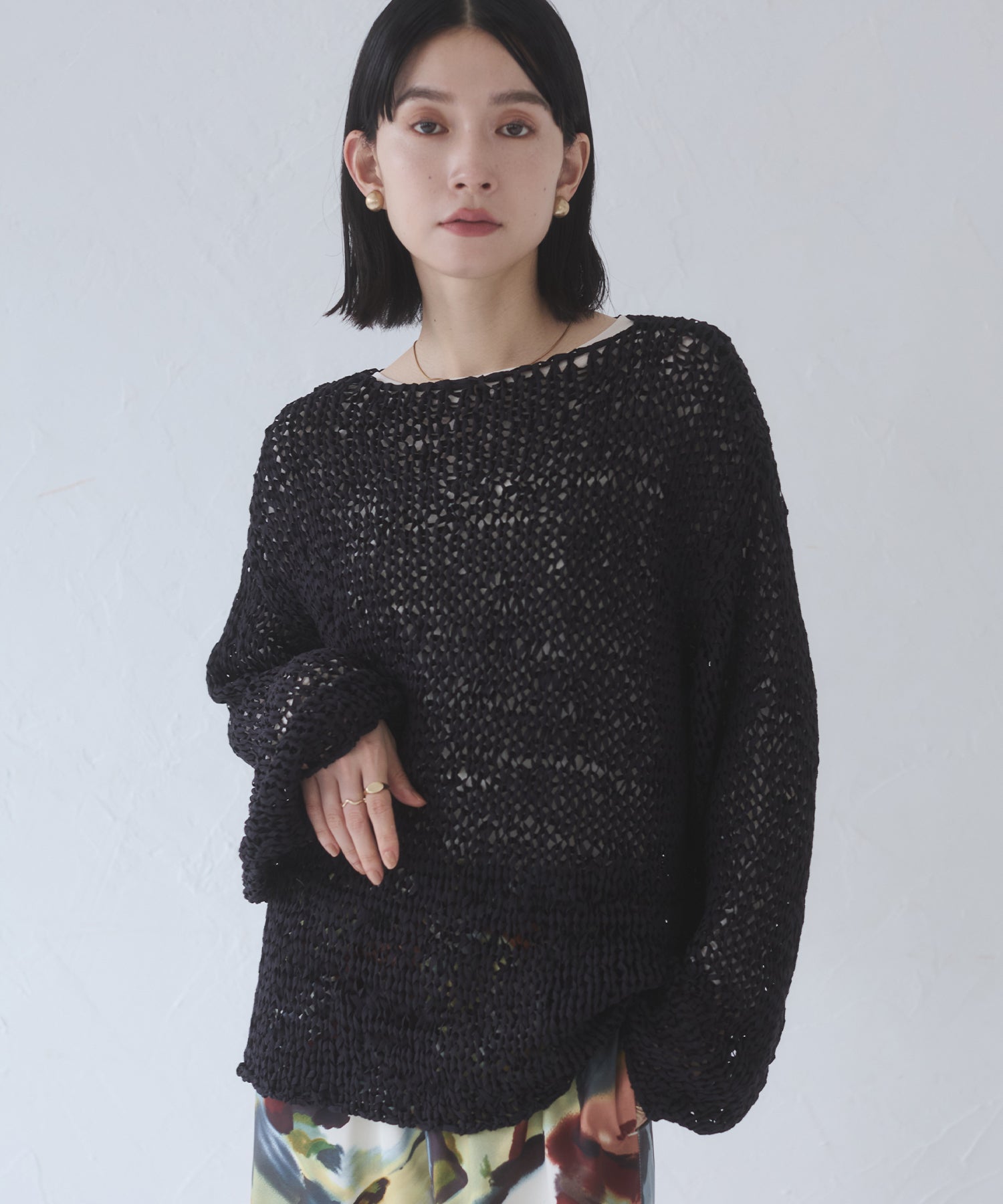 ペーパーヤーン 透かし編みニット