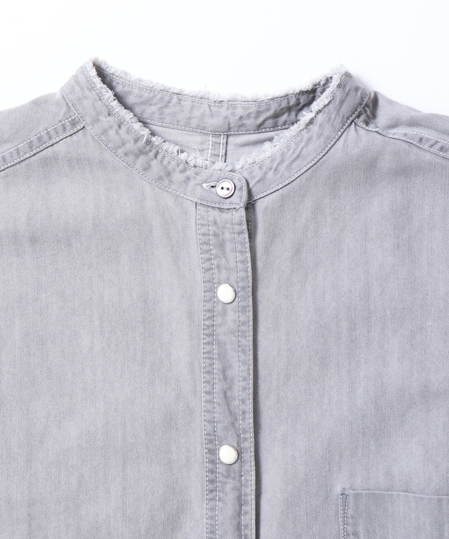 【WEB限定/別注】 バンドカラー オーバーサイズ デニムシャツ