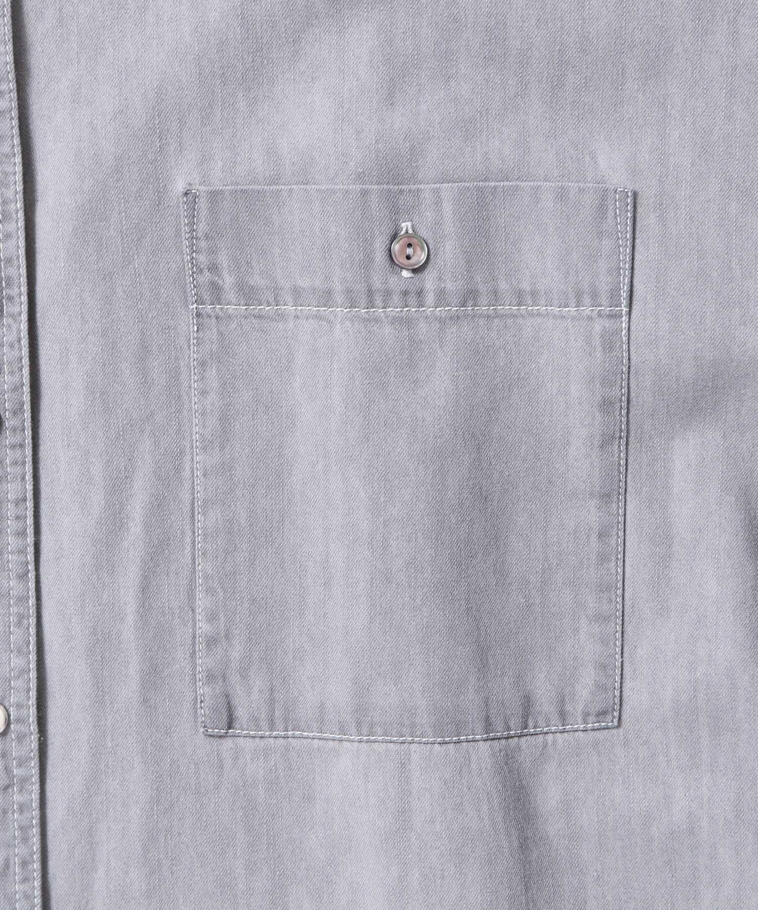 【WEB限定/別注】 バンドカラー オーバーサイズ デニムシャツ