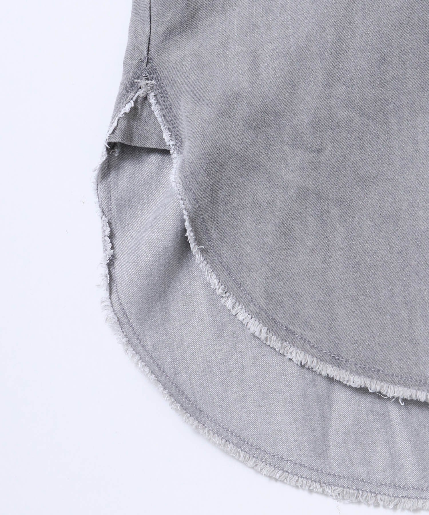 【WEB限定/別注】 バンドカラー オーバーサイズ デニムシャツ