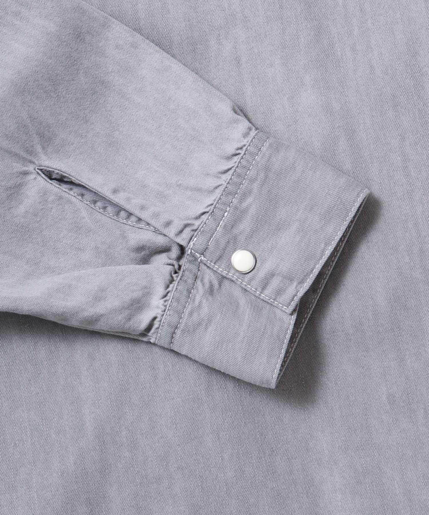 【WEB限定/別注】 バンドカラー オーバーサイズ デニムシャツ