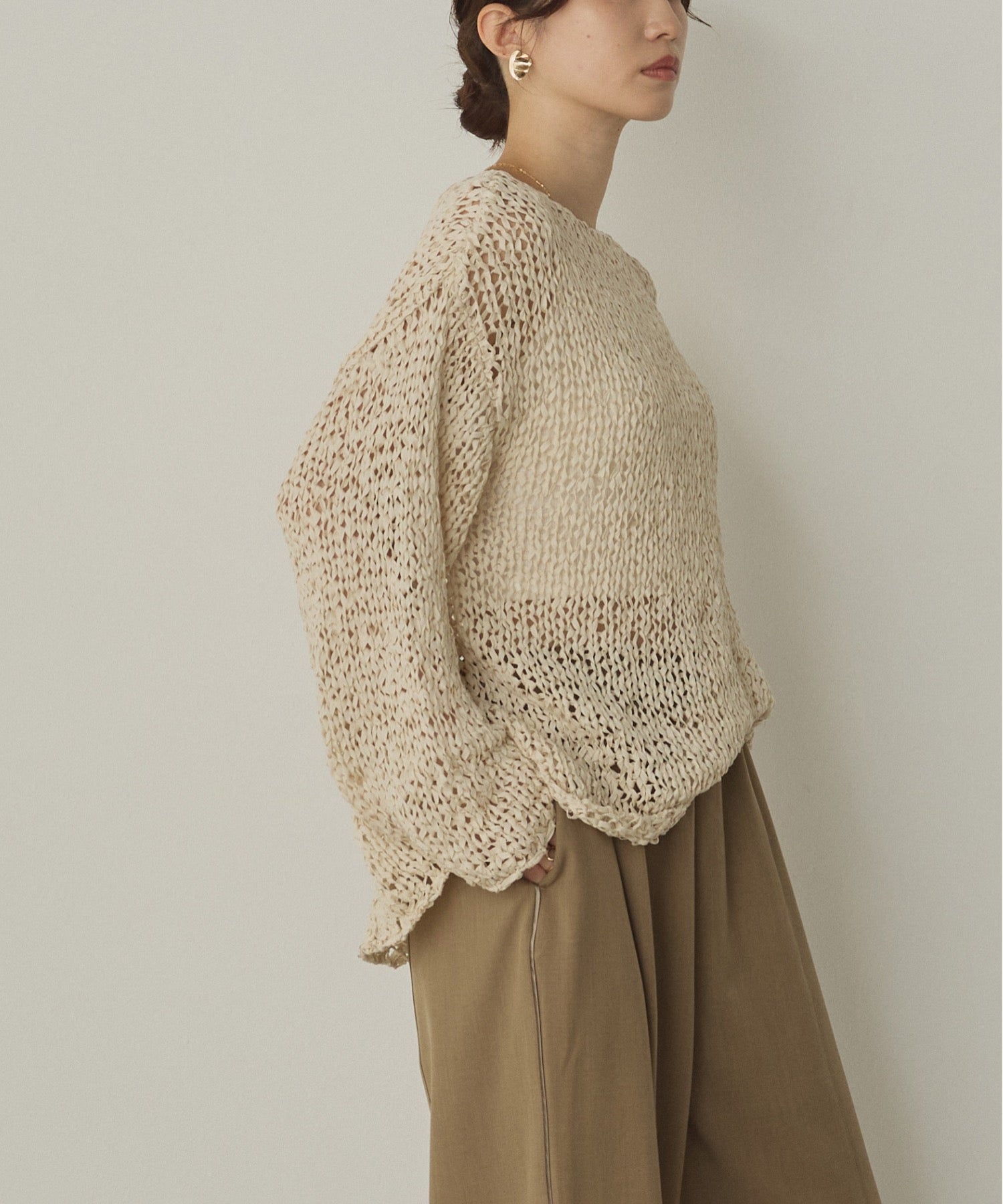 ペーパーヤーン 透かし編みニット