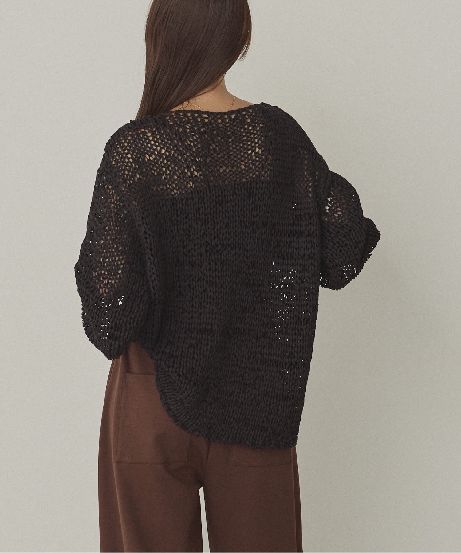 ペーパーヤーン 透かし編みニット