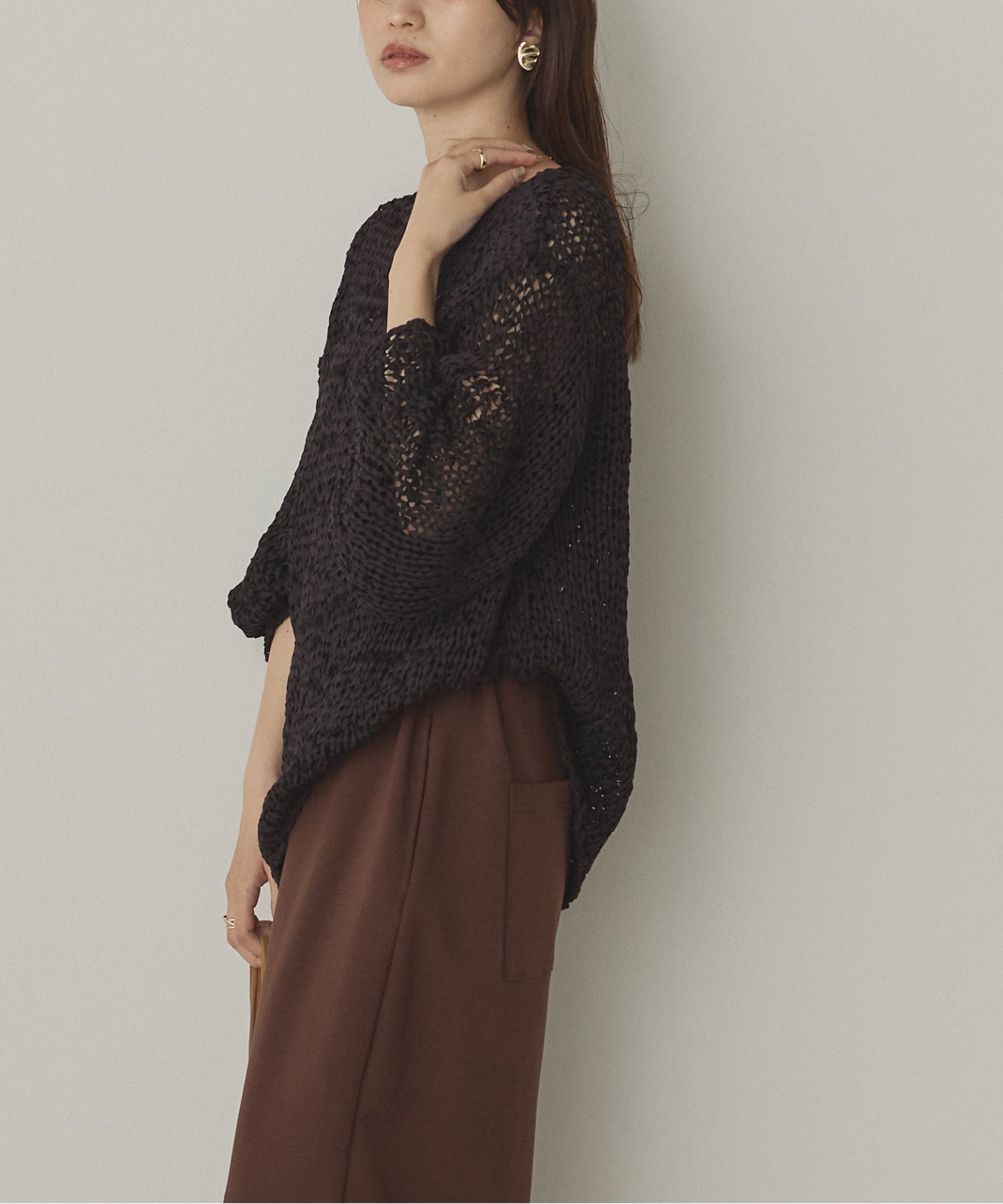 ペーパーヤーン 透かし編みニット