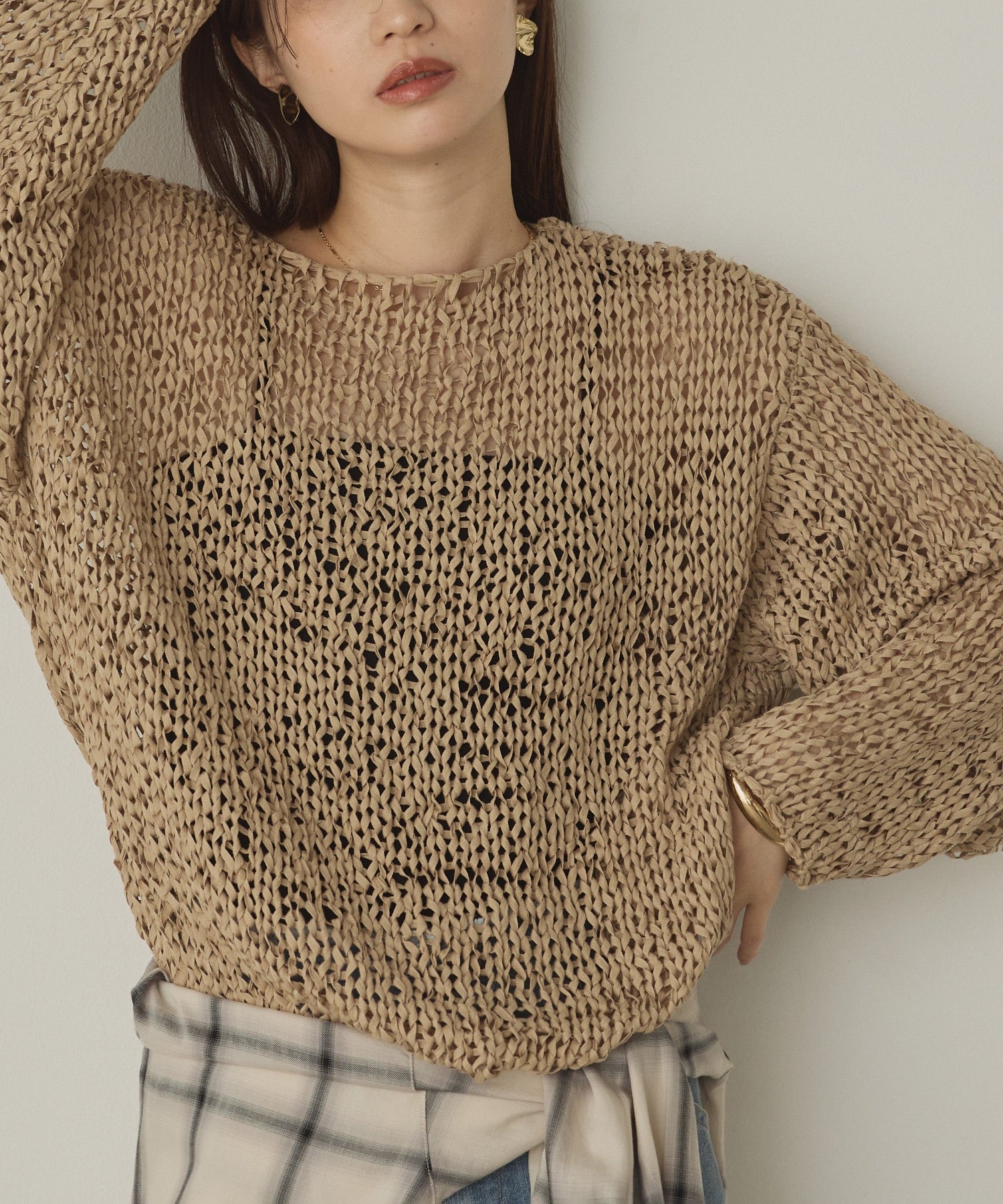 ペーパーヤーン 透かし編みニット