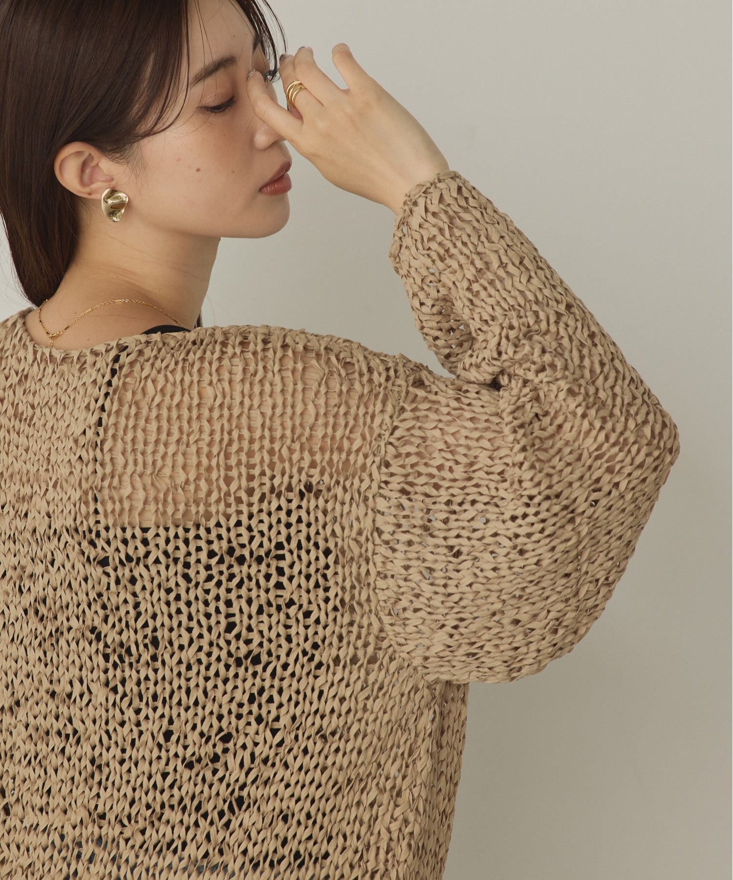 ペーパーヤーン 透かし編みニット