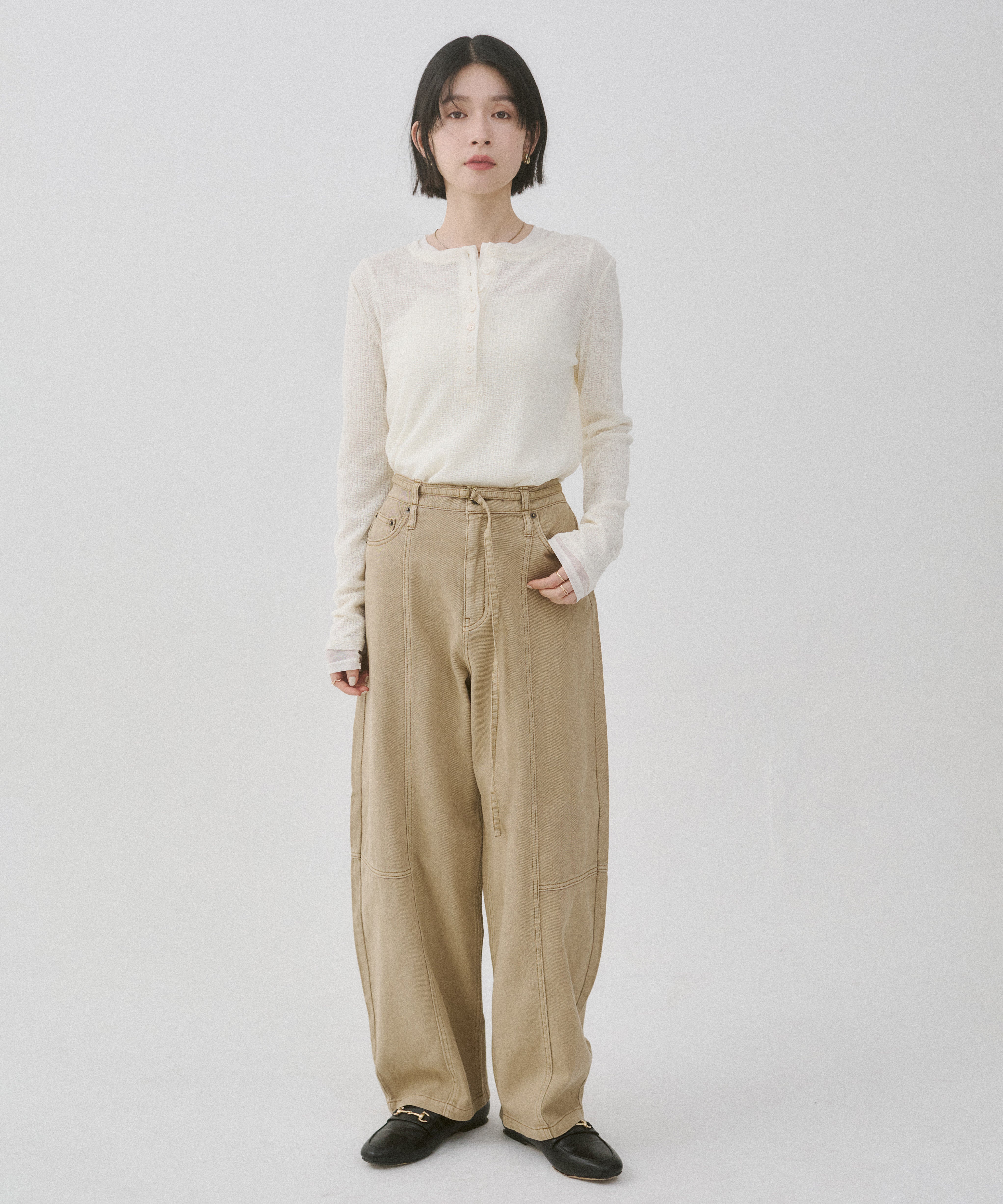HENRY NECK LAYERED SHEER TOPS