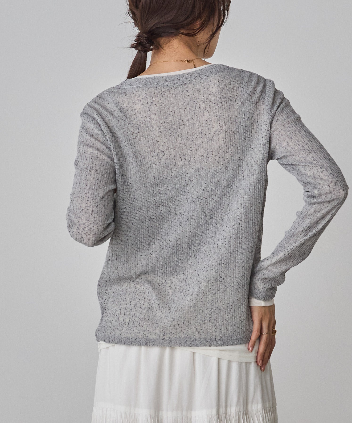 HENRY NECK LAYERED SHEER TOPS
