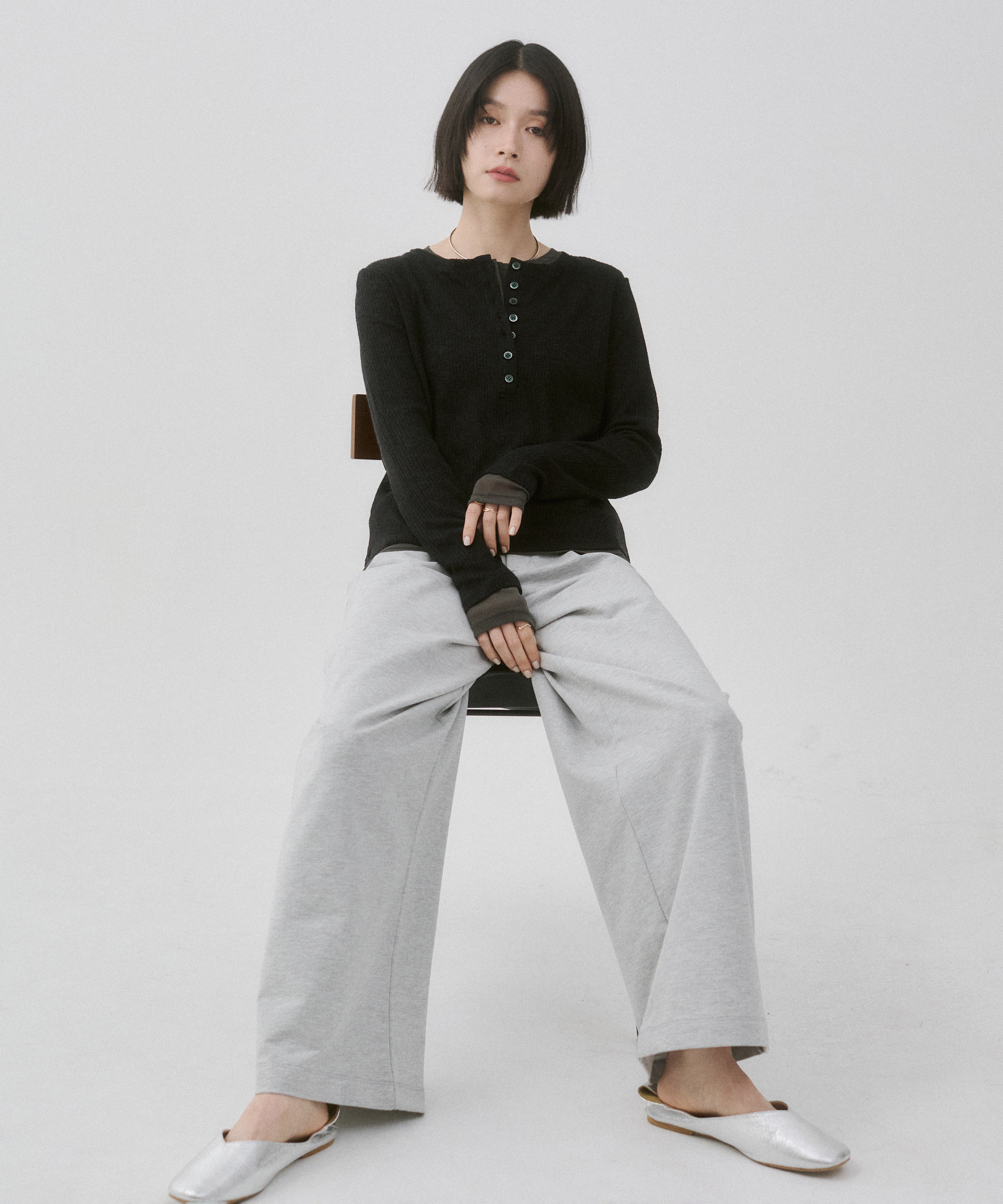 HENRY NECK LAYERED SHEER TOPS