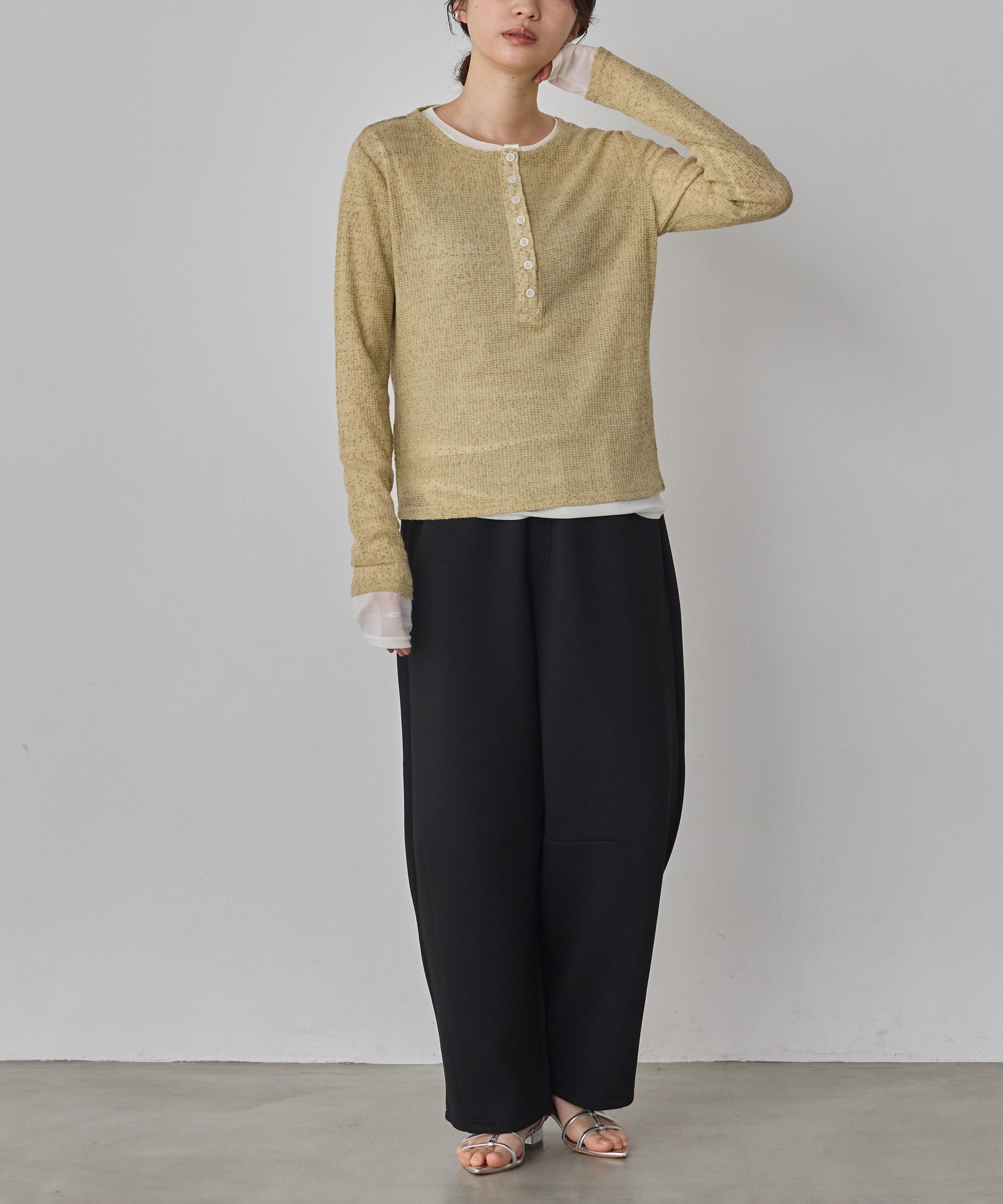 HENRY NECK LAYERED SHEER TOPS