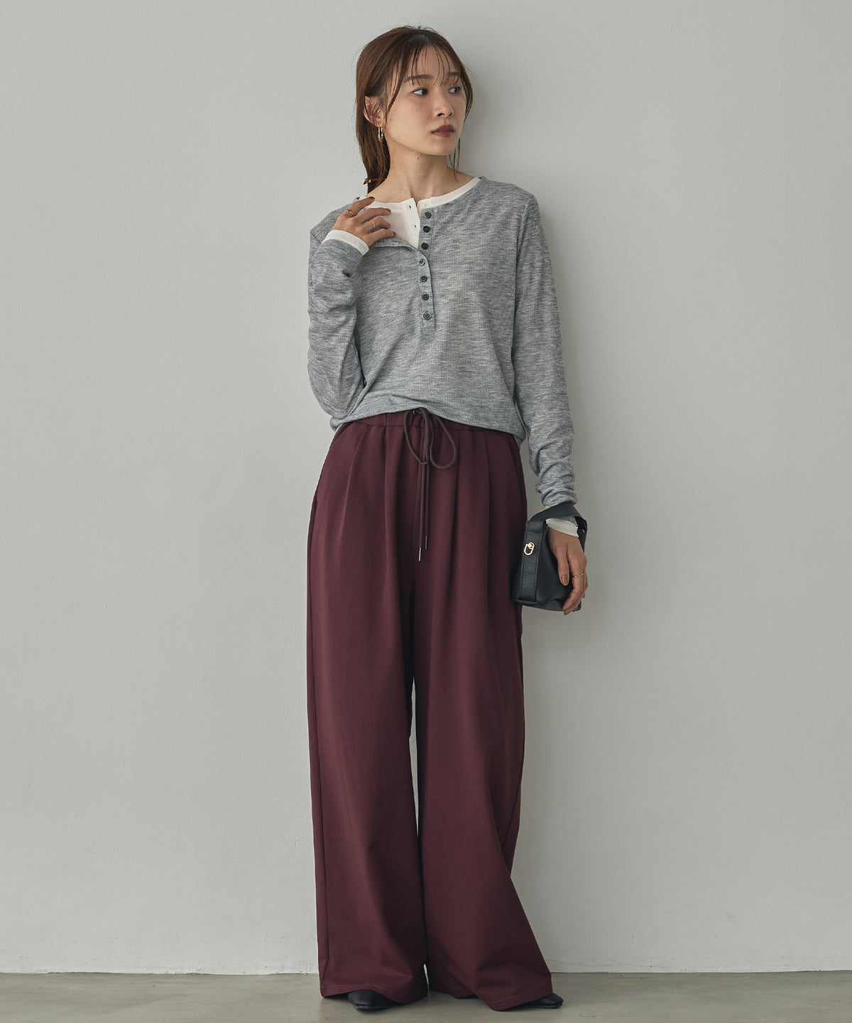 HENRY-NECK LAYERED TOPS