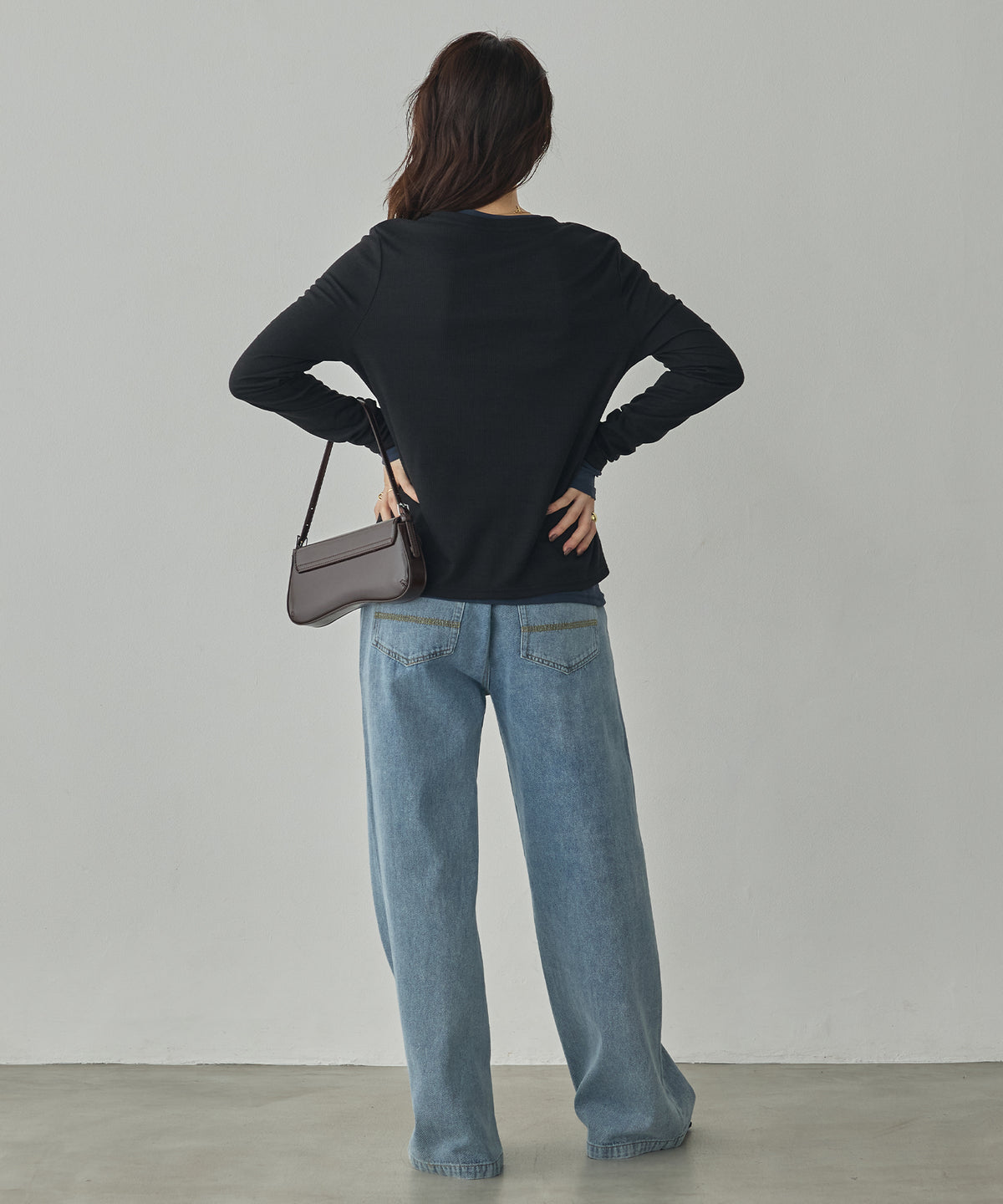 HENRY-NECK LAYERED TOPS