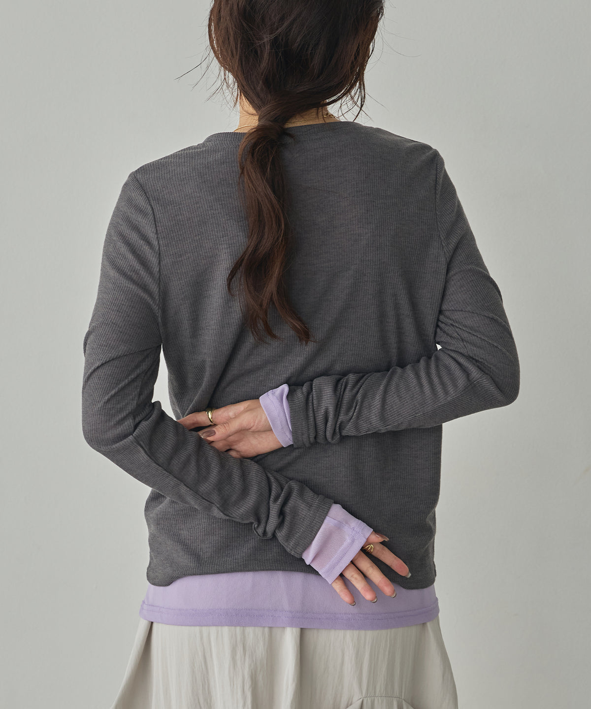 HENRY-NECK LAYERED TOPS