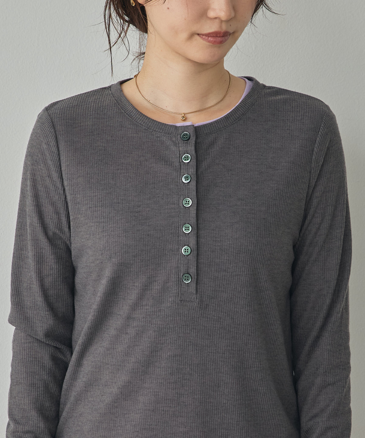 HENRY-NECK LAYERED TOPS