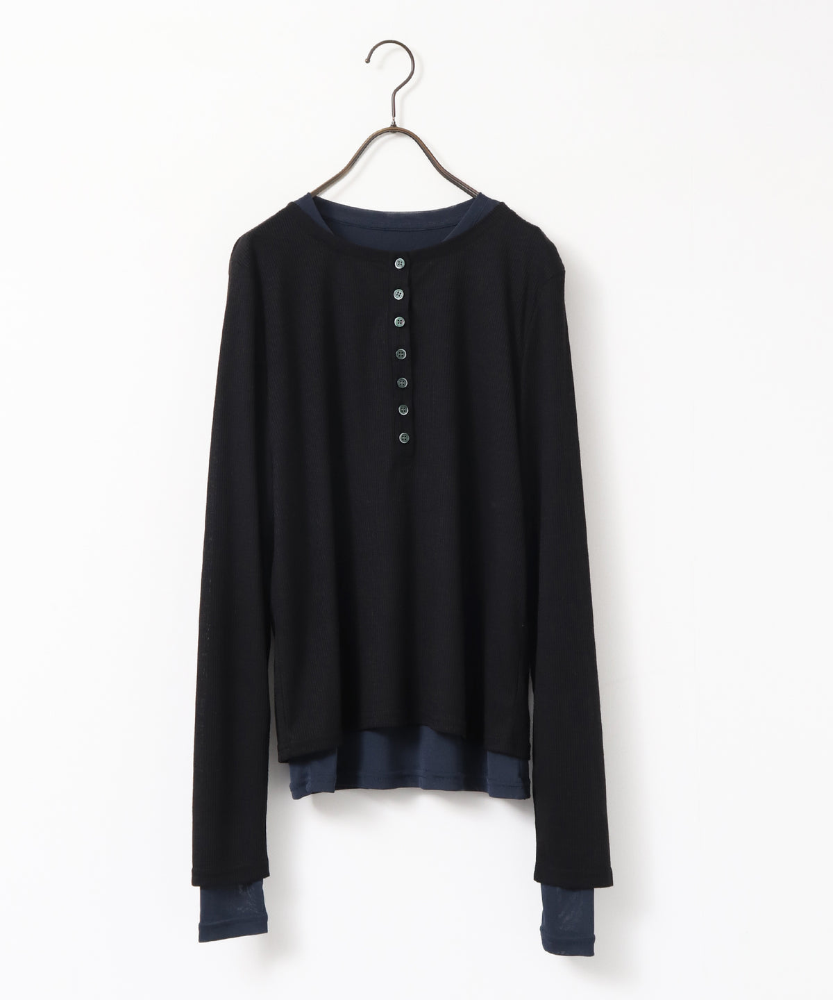 HENRY-NECK LAYERED TOPS