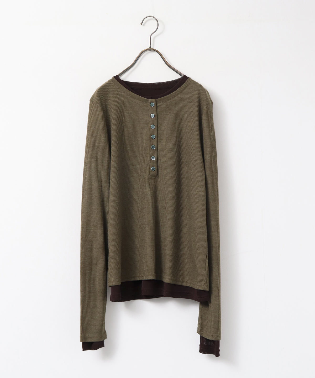 HENRY-NECK LAYERED TOPS
