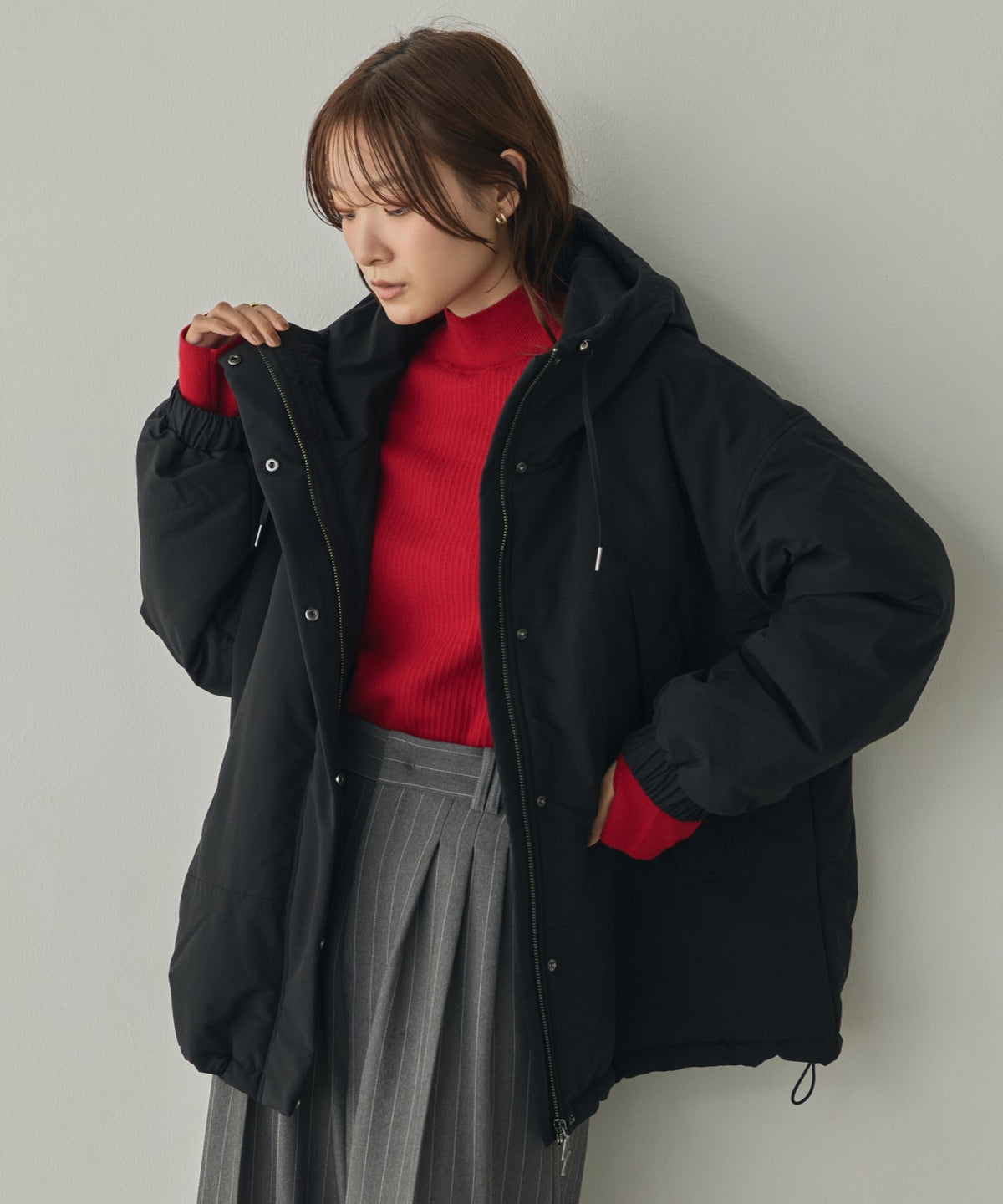COTTON-LIKE HOODIE COAT
