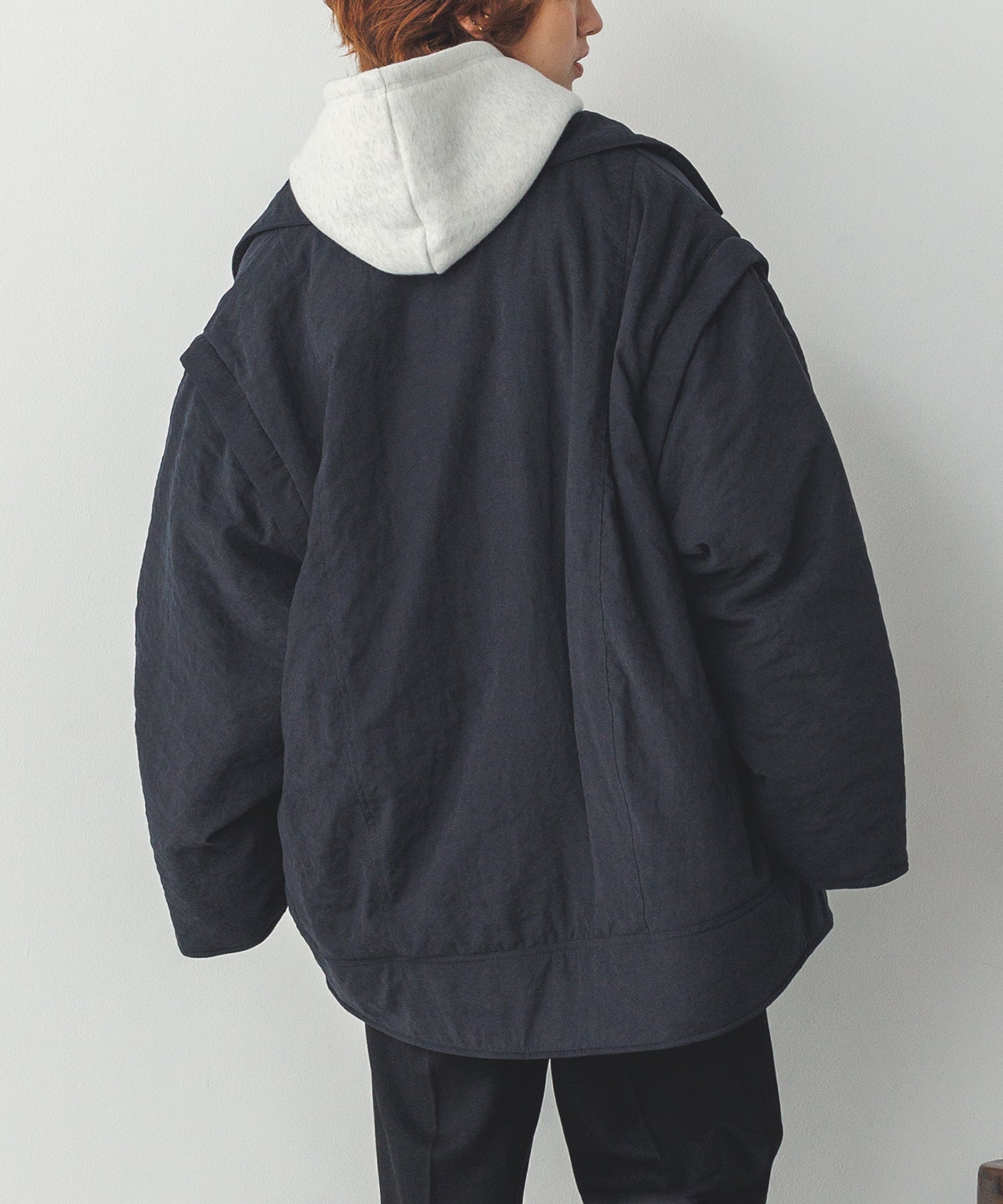 袖取り外し2way 中綿ライダースコート