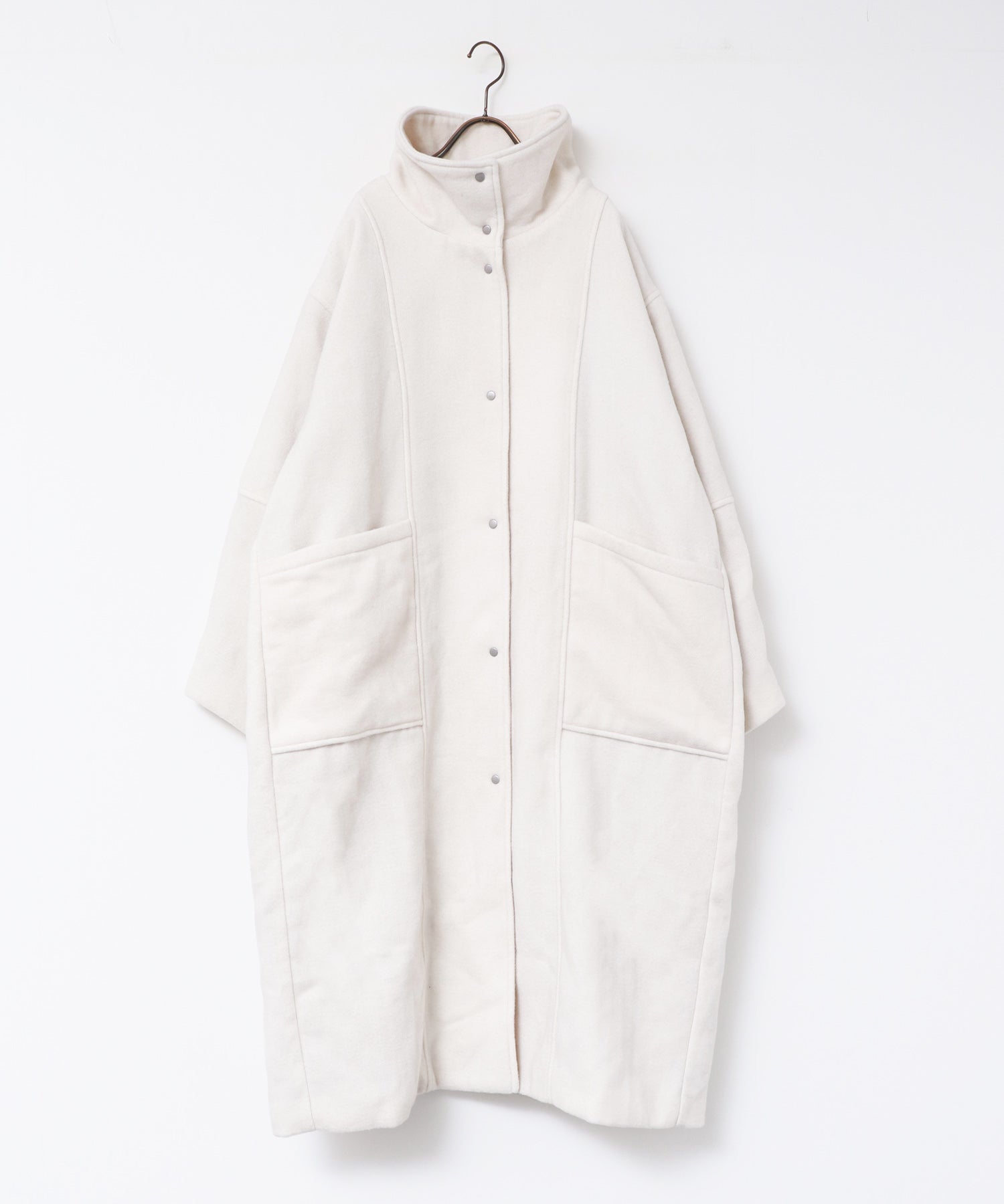 杢ヘリンボーン スタンドカラーコート