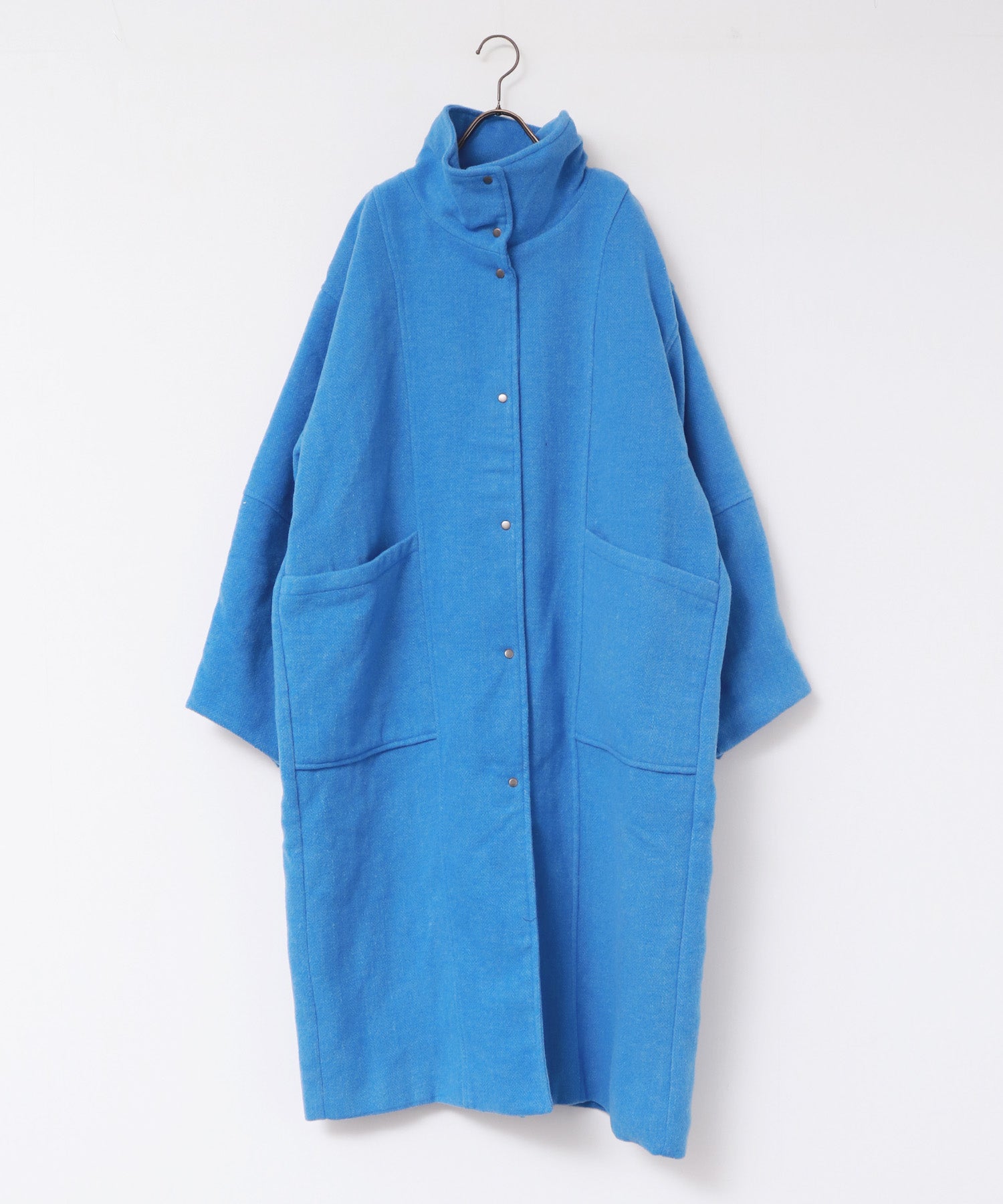 杢ヘリンボーン スタンドカラーコート