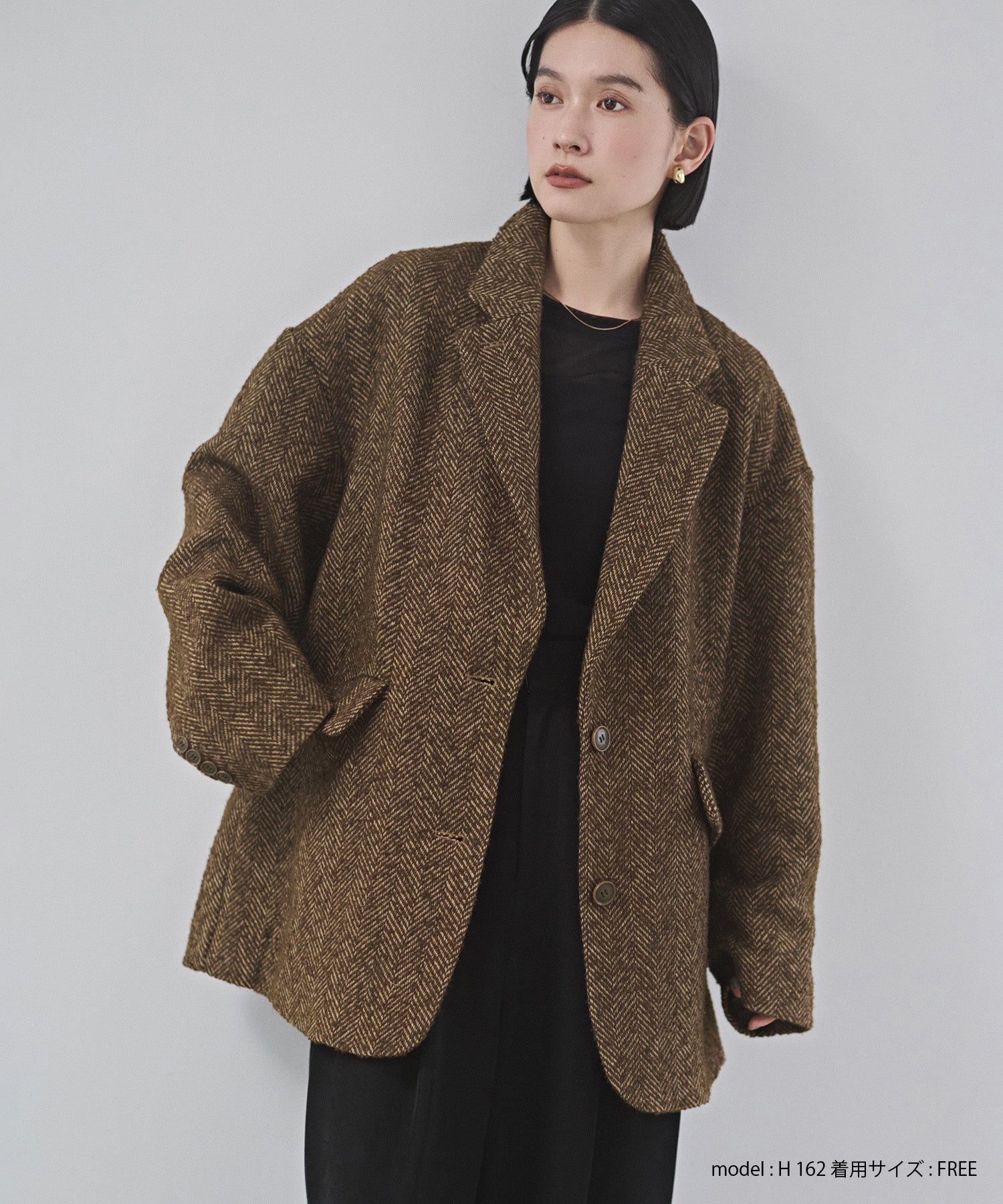 ヘリンボーン ジャケットコート