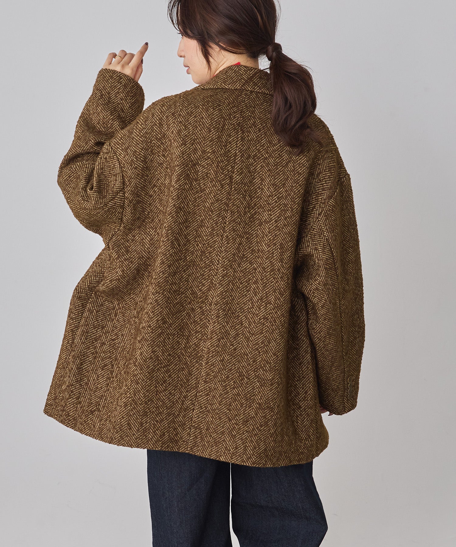 ヘリンボーン ジャケットコート