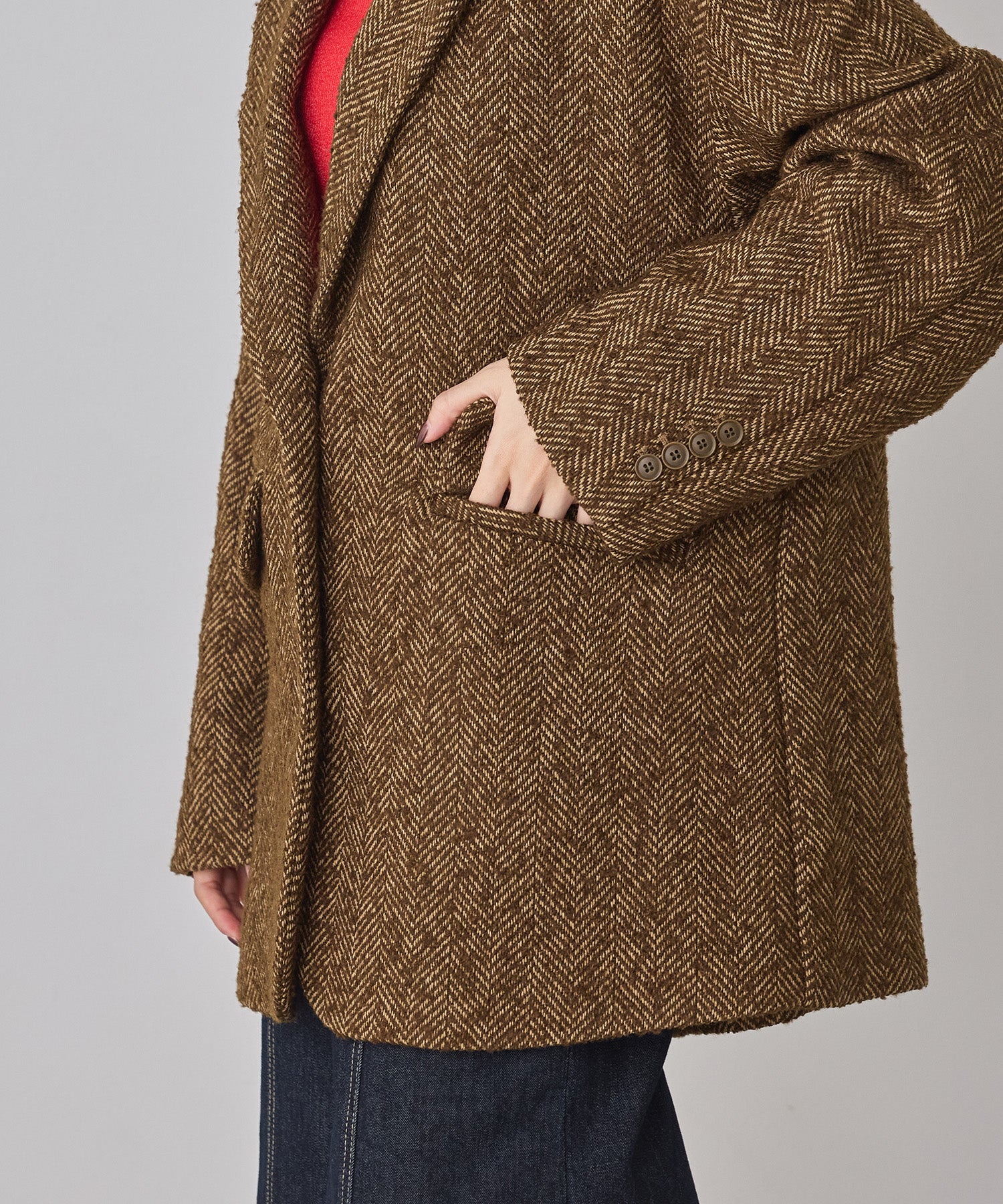 ヘリンボーン ジャケットコート