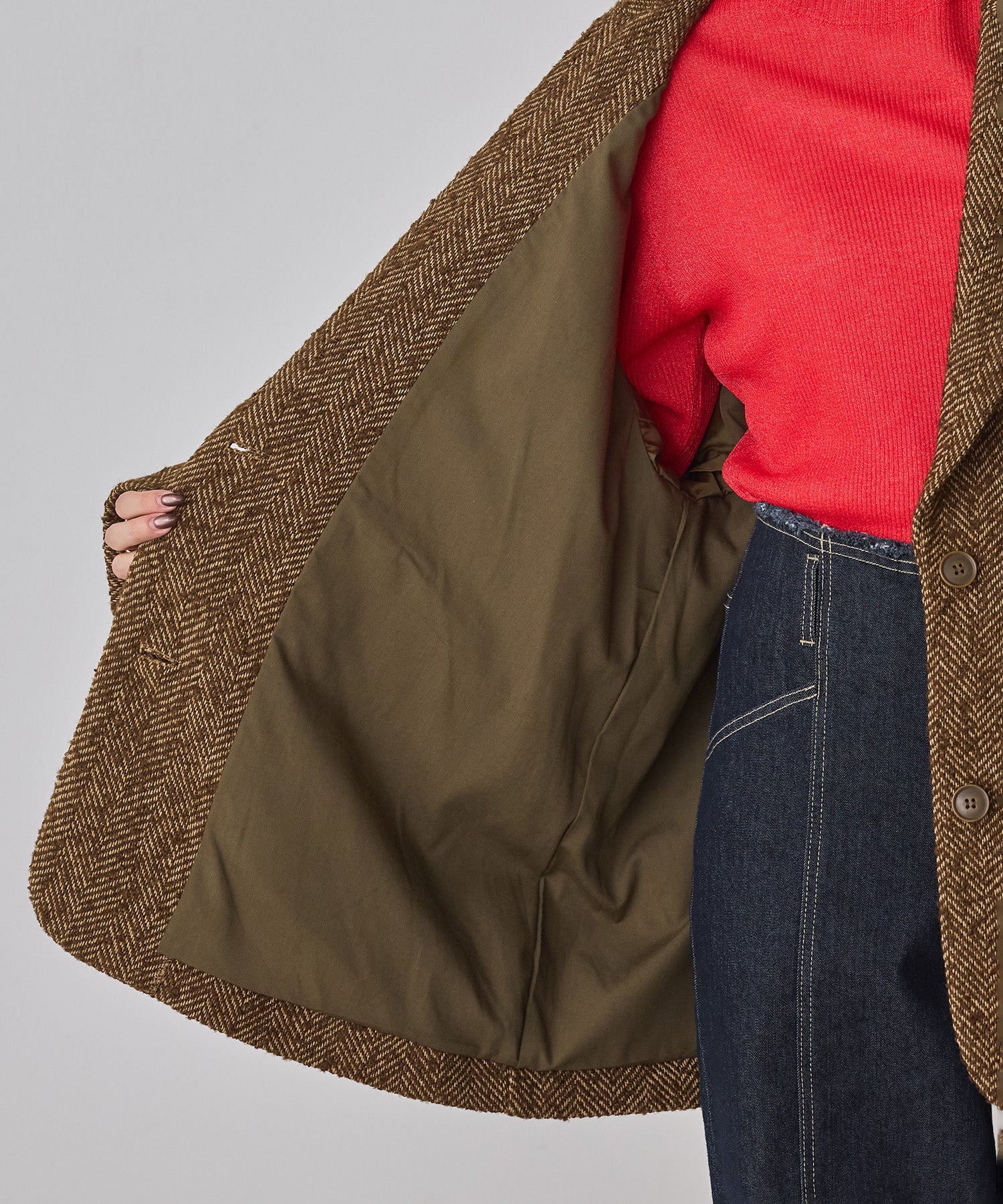 ヘリンボーン ジャケットコート