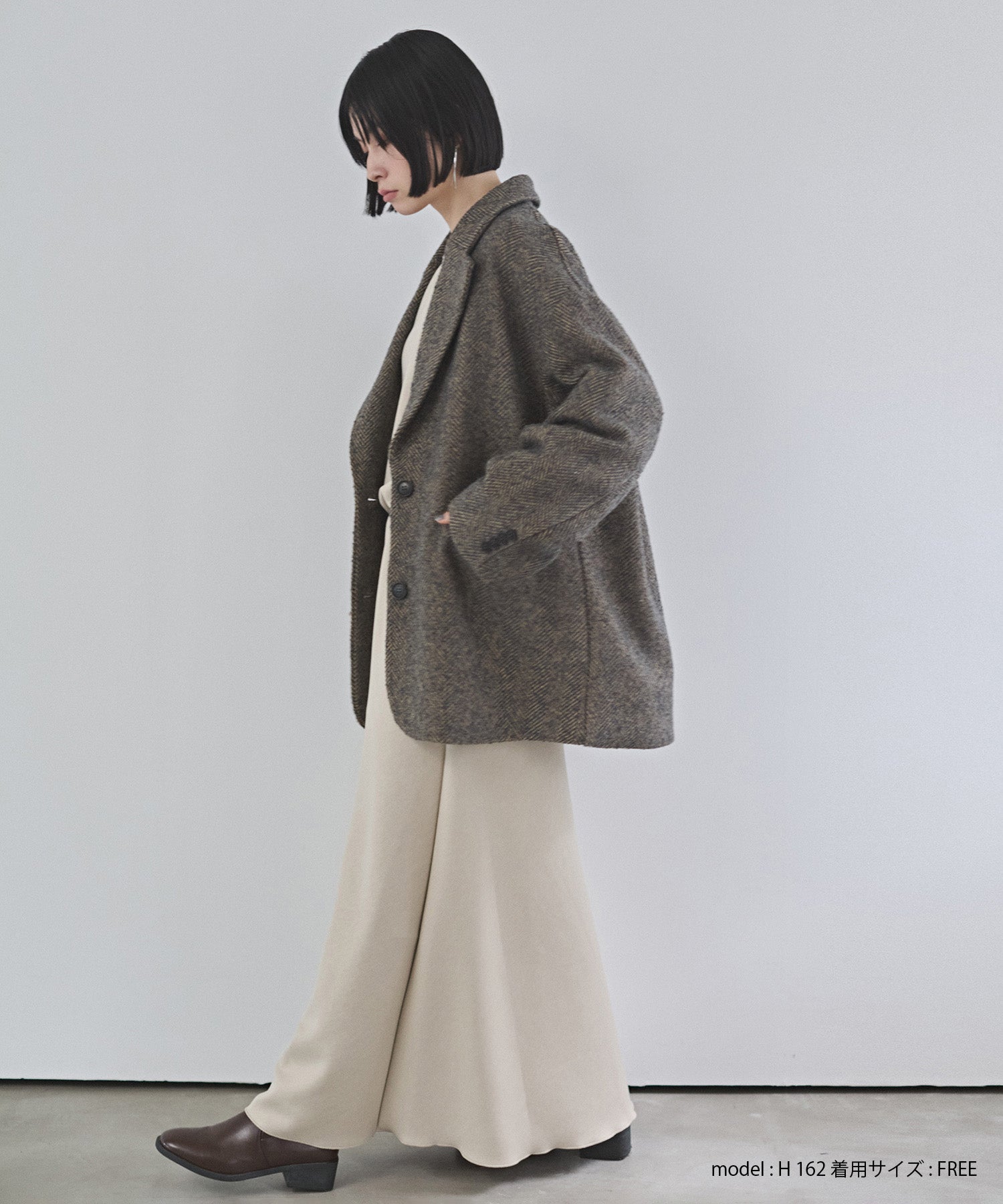 ヘリンボーン ジャケットコート