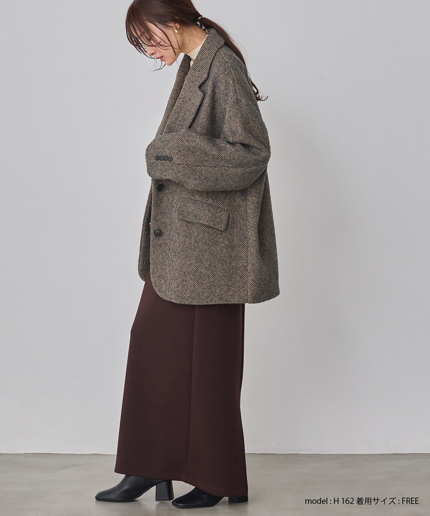 ヘリンボーン ジャケットコート