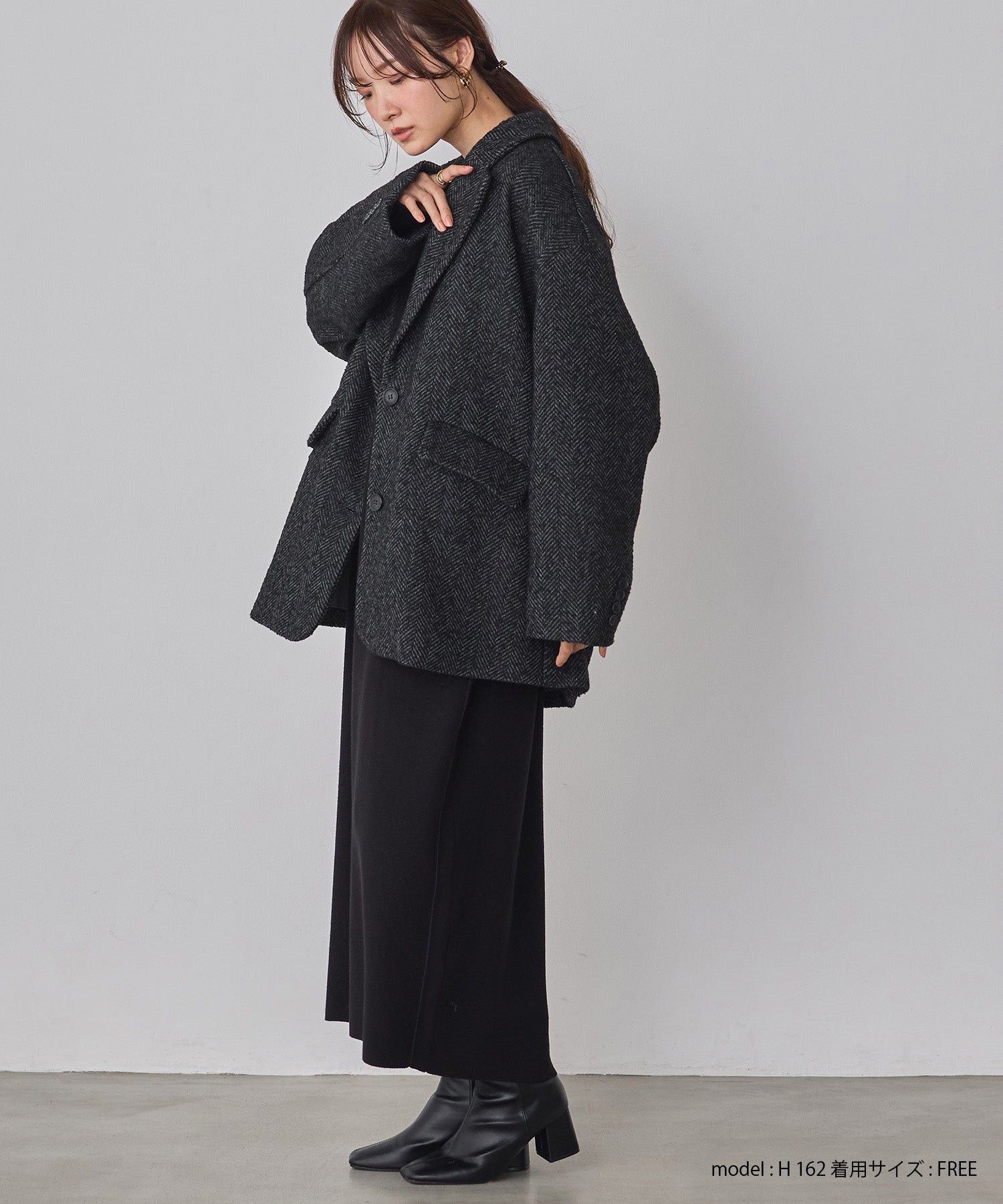 ヘリンボーン ジャケットコート