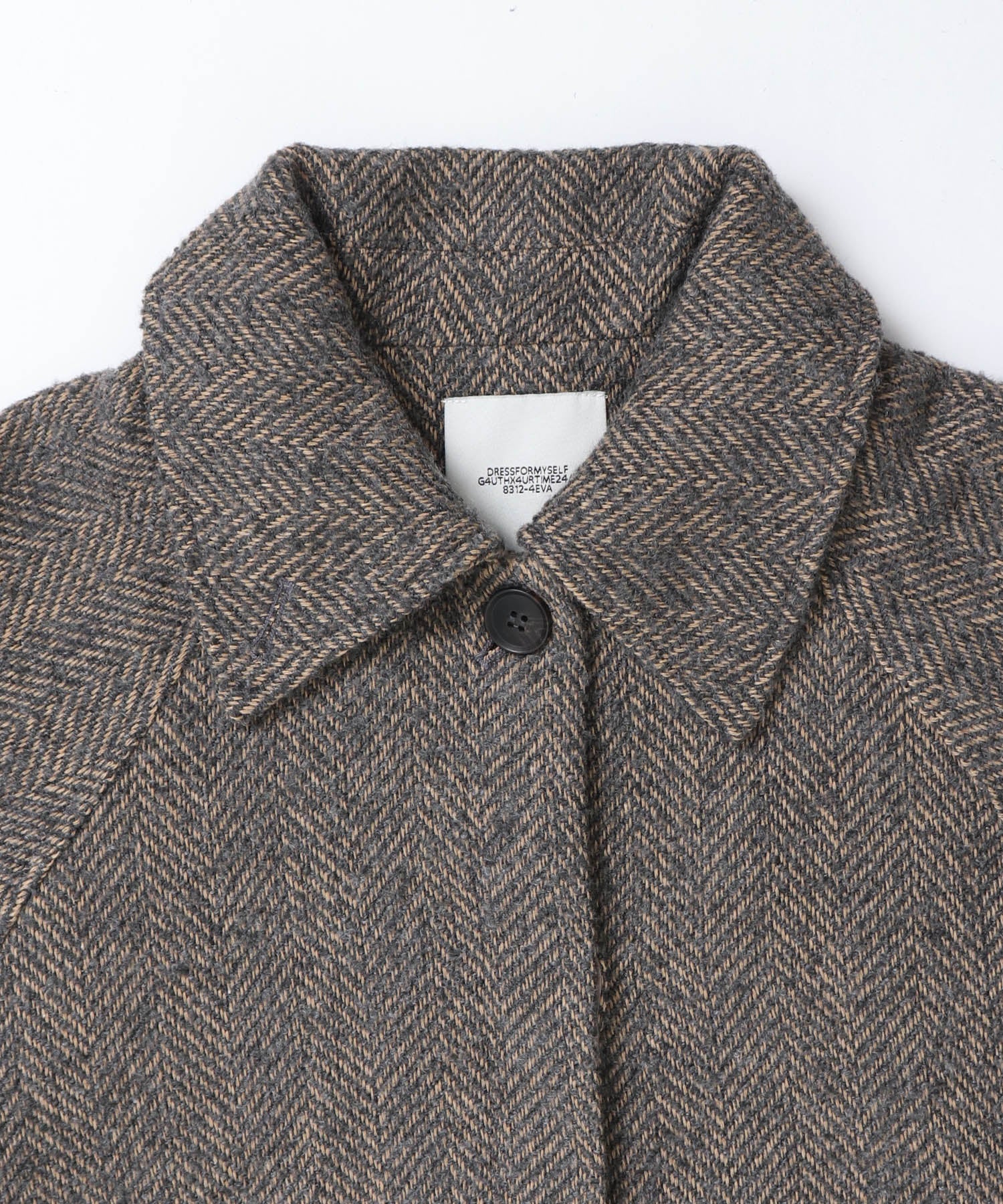 ヘリンボーン ステンカラーコート