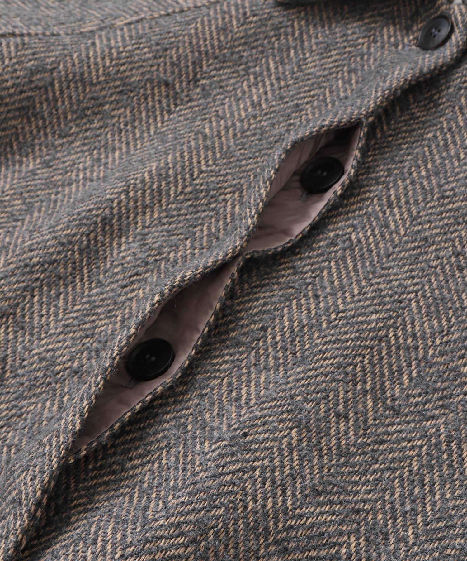 ヘリンボーン ステンカラーコート