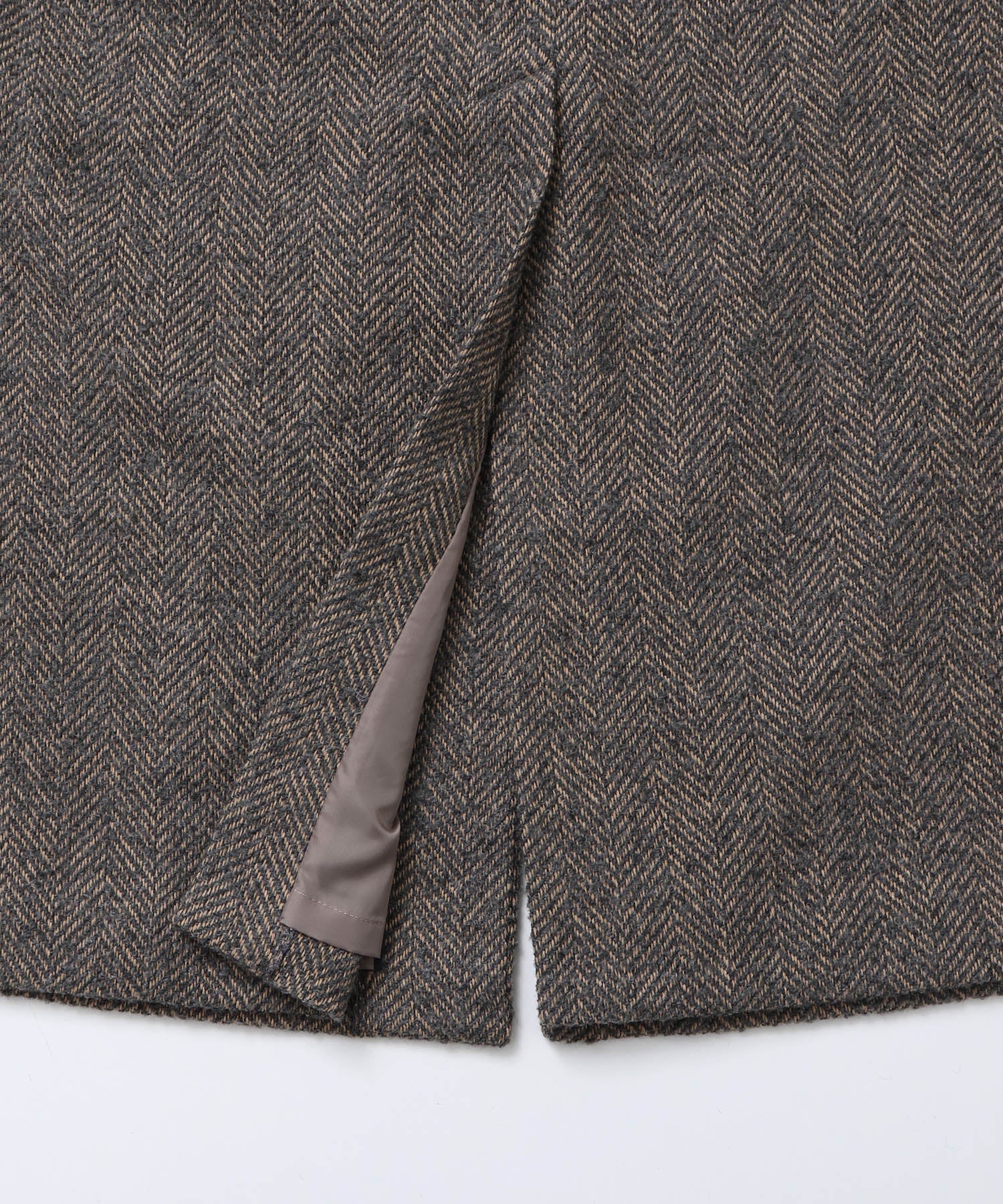 ヘリンボーン ステンカラーコート