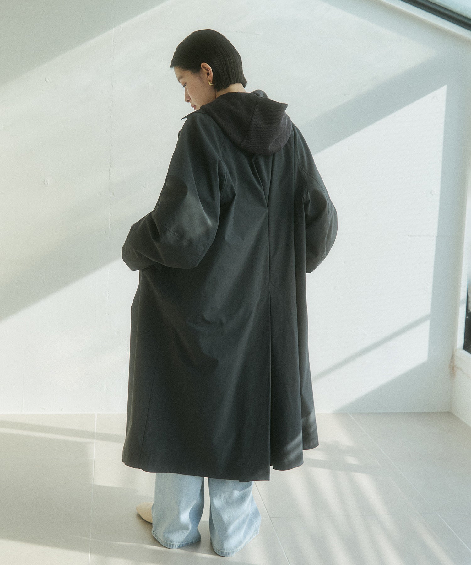 ストレッチポリエステル トレンチコート