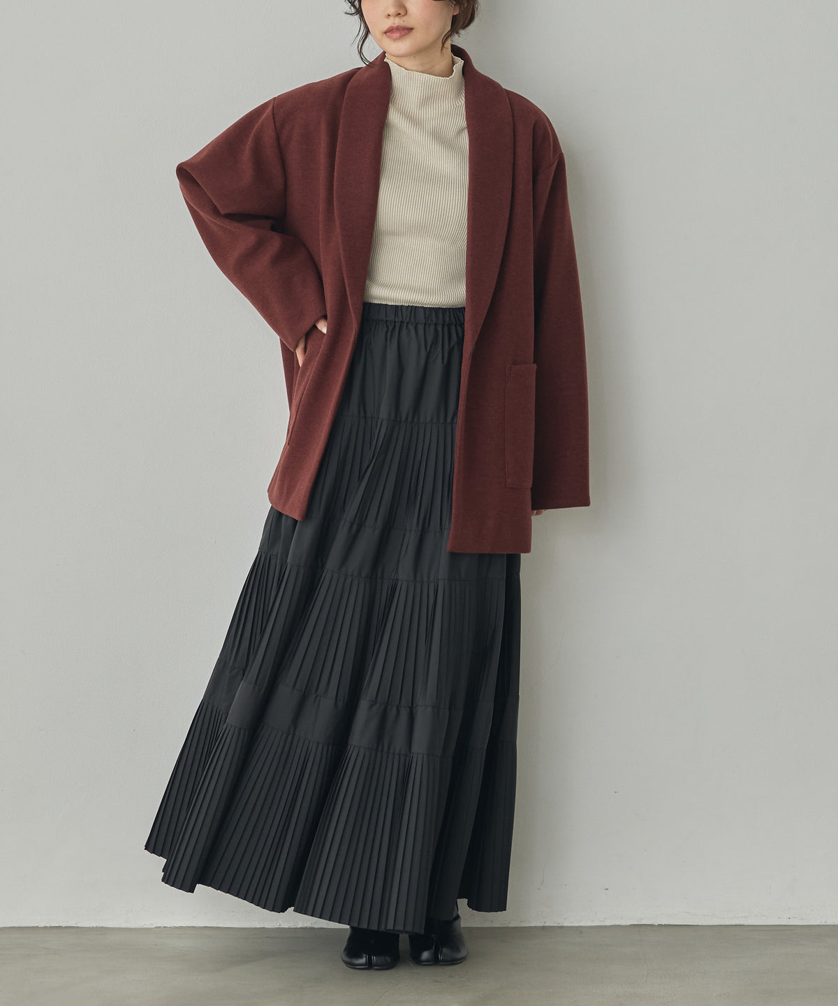 WOOL-LIKE SHAWL-COLLAR COAT