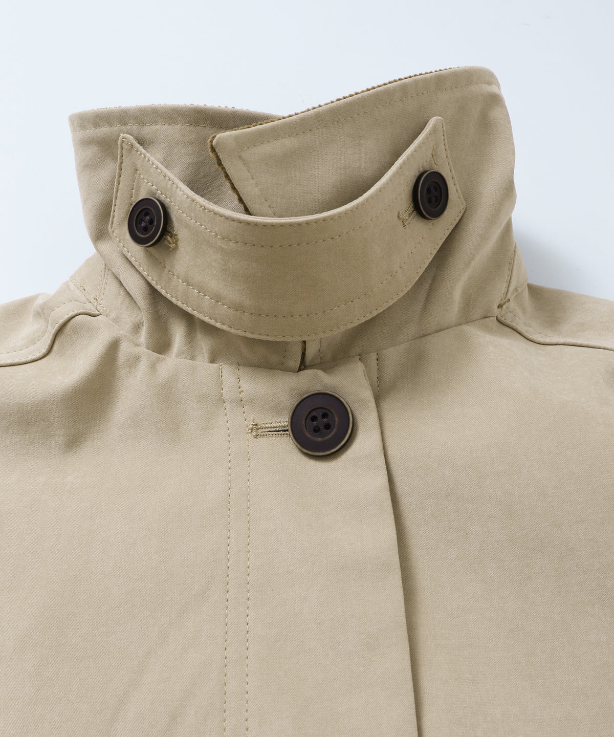 COLOUR-BLOCKED COLLAR BONDED STAND-UP COLLAR COAT