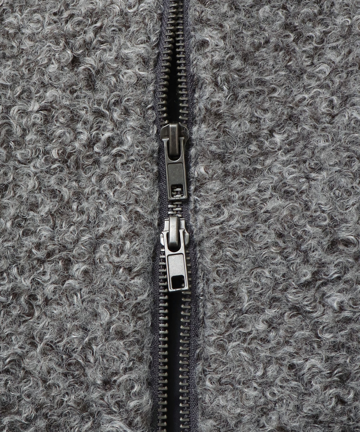 CURLY BOUCLÉ STAND-UP COLLAR MEDIUM COAT