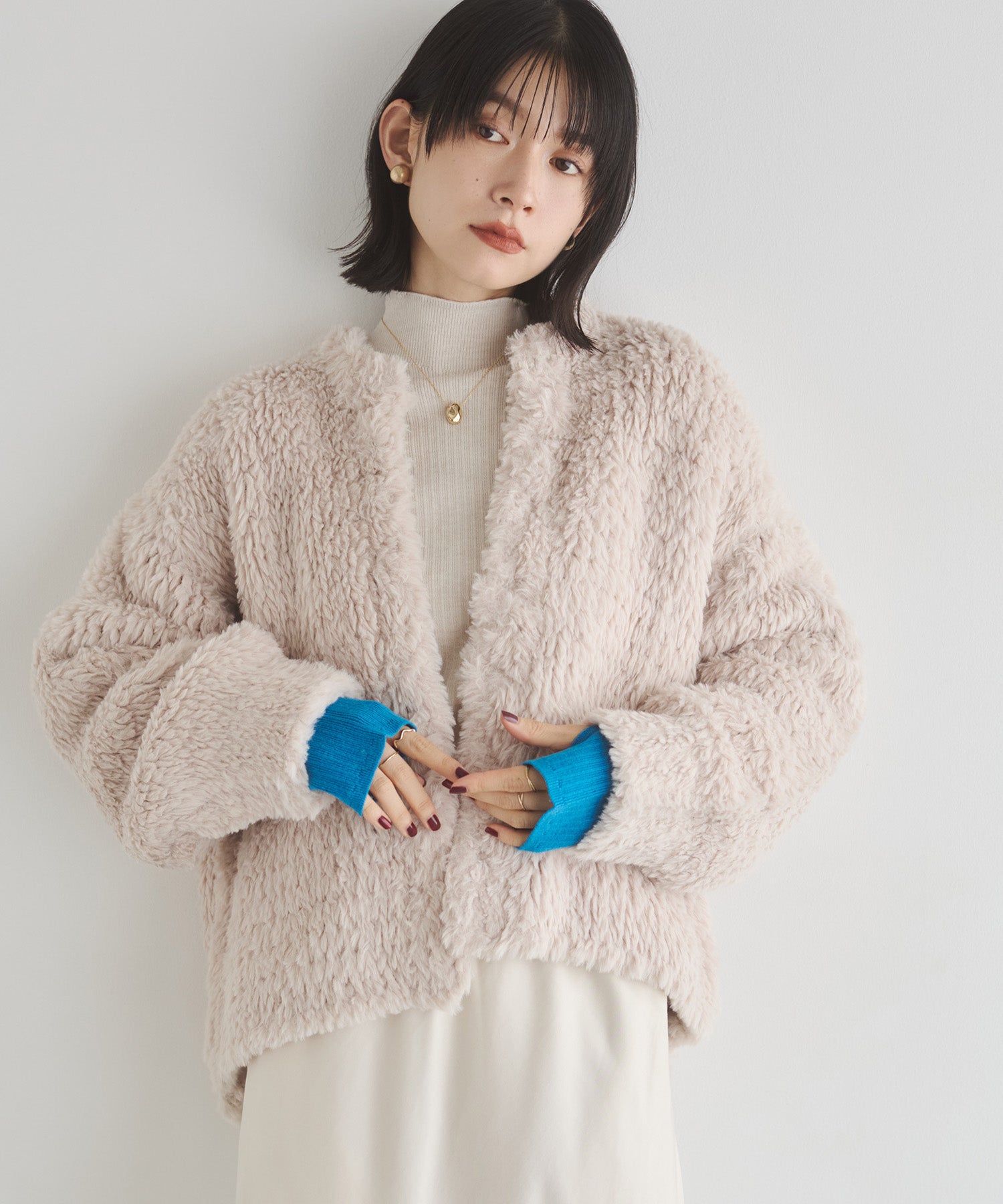 ファー ニットコート