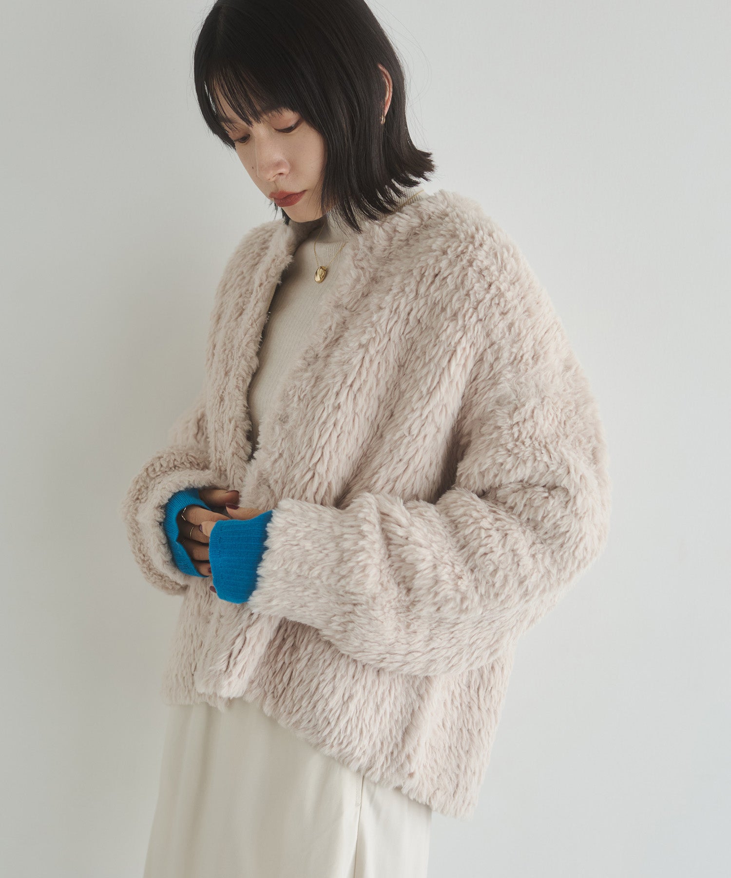 ファー ニットコート