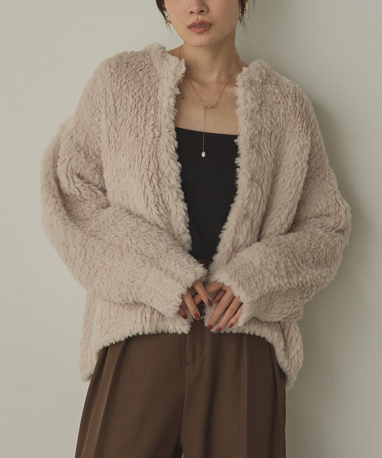 ファー ニットコート