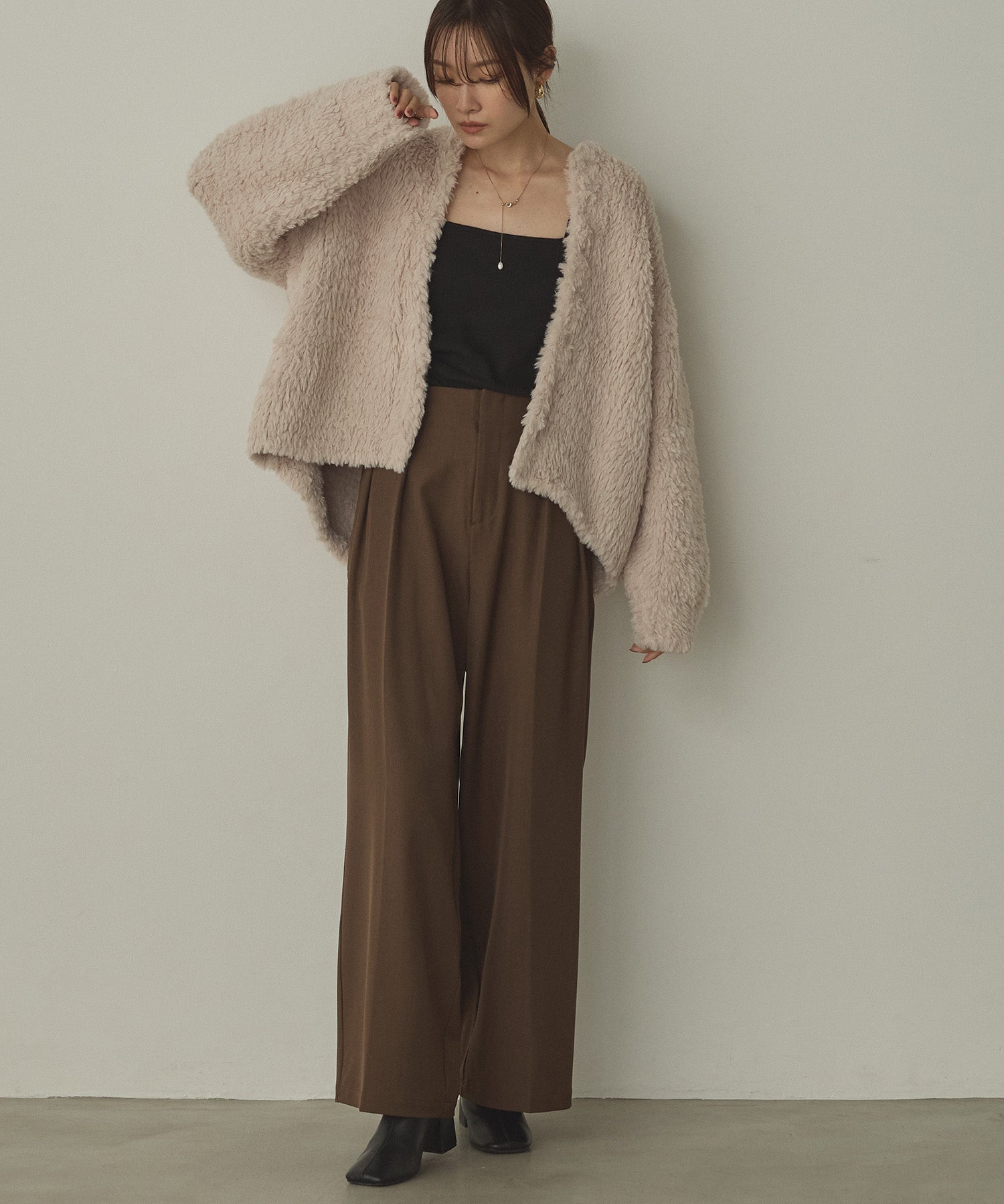 ファー ニットコート