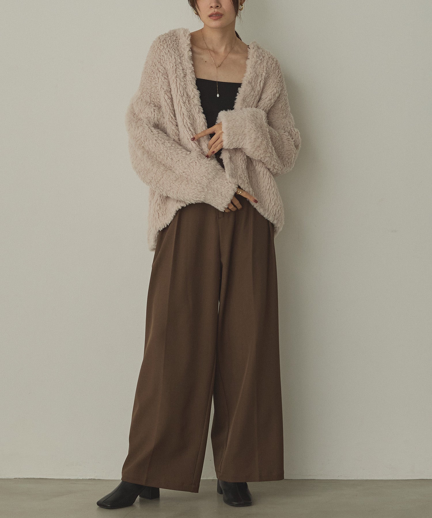 ファー ニットコート