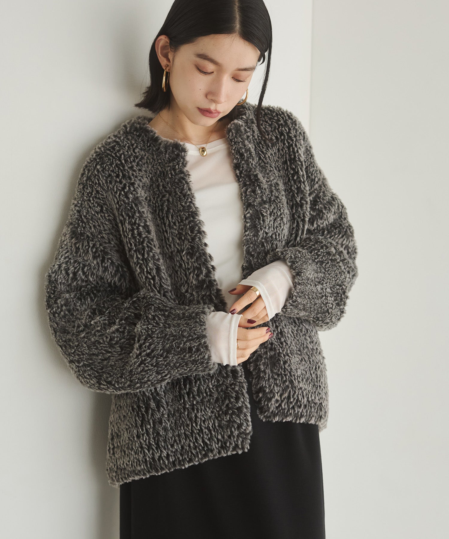 ファー ニットコート