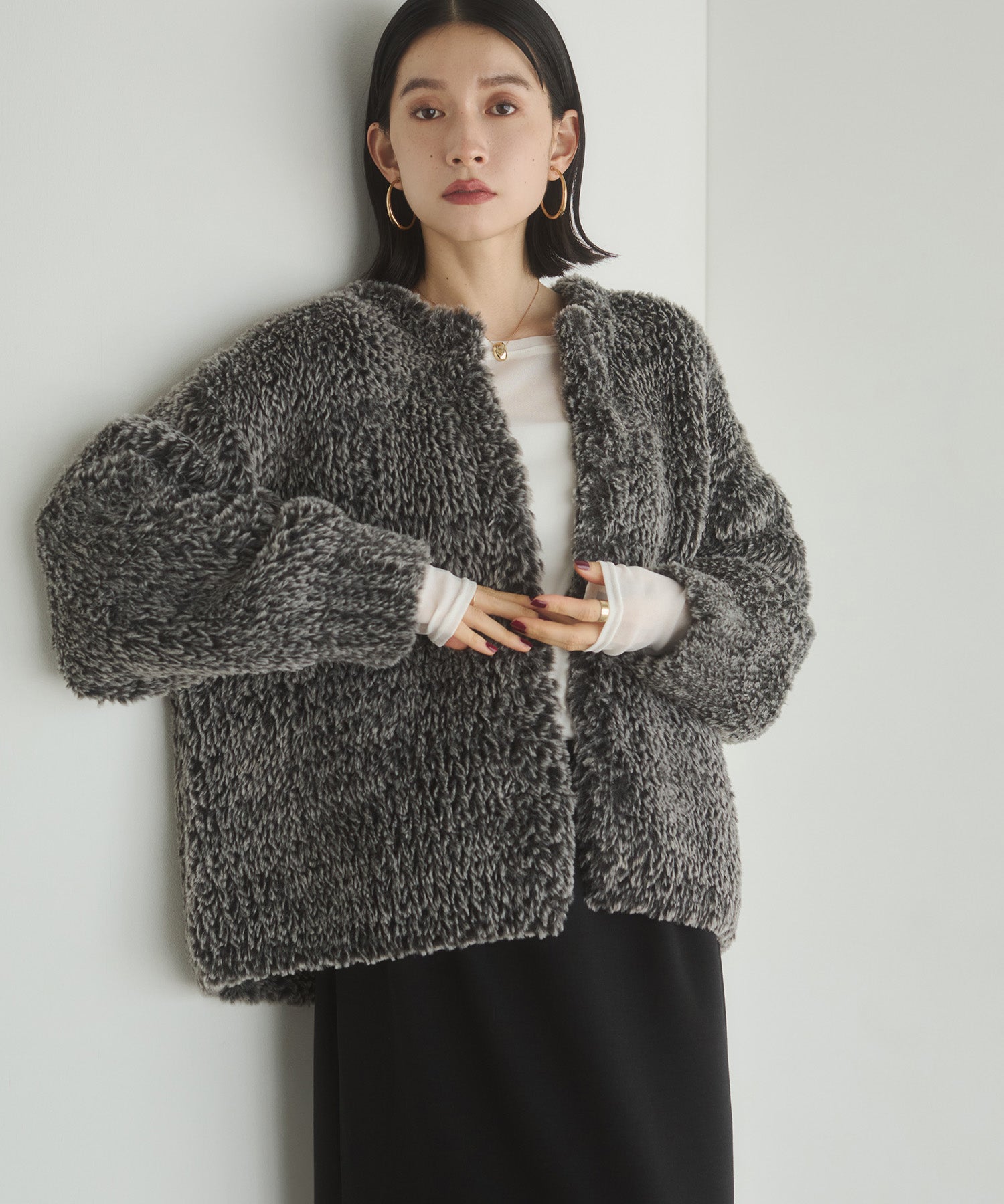 ファー ニットコート