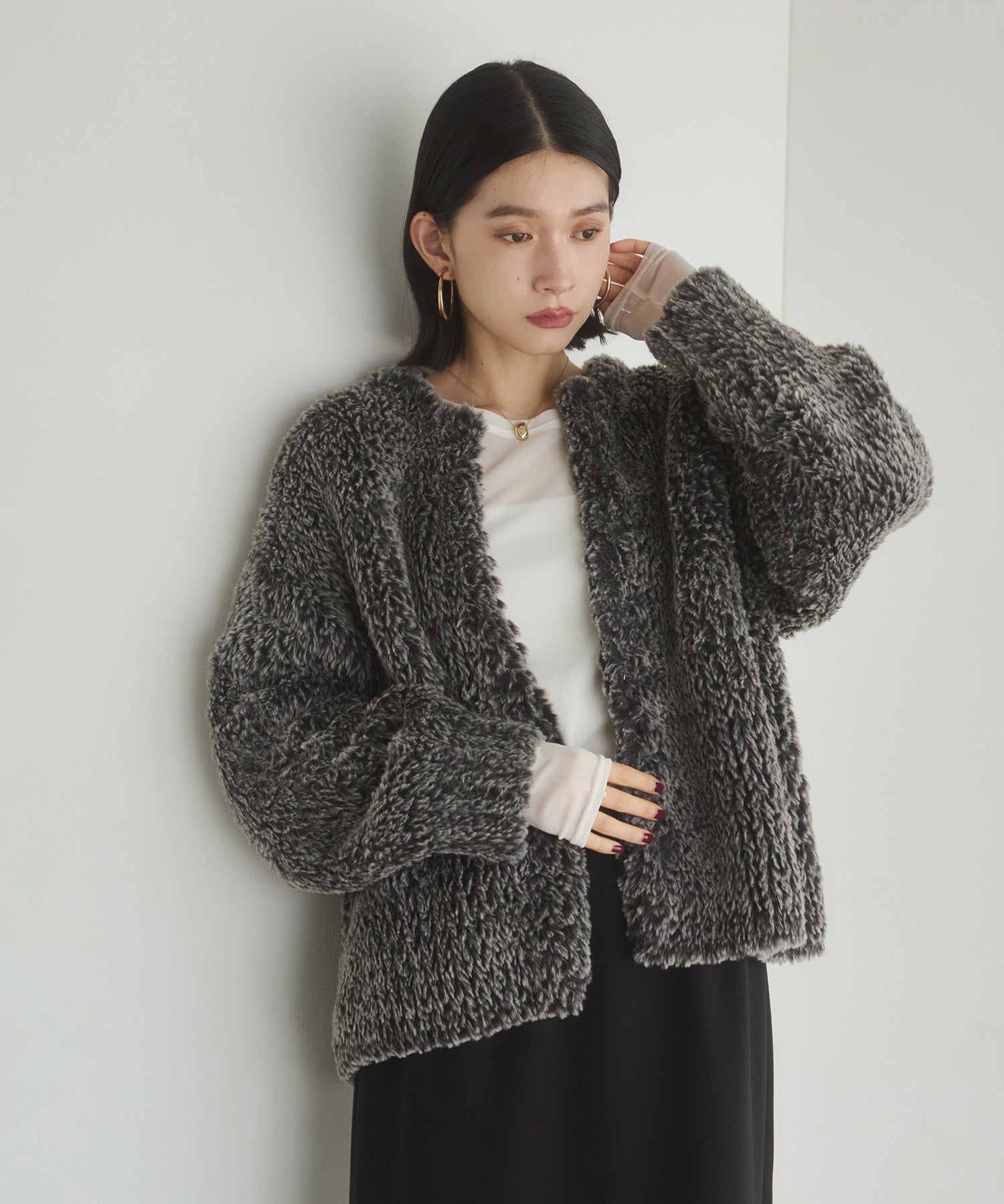 ファー ニットコート