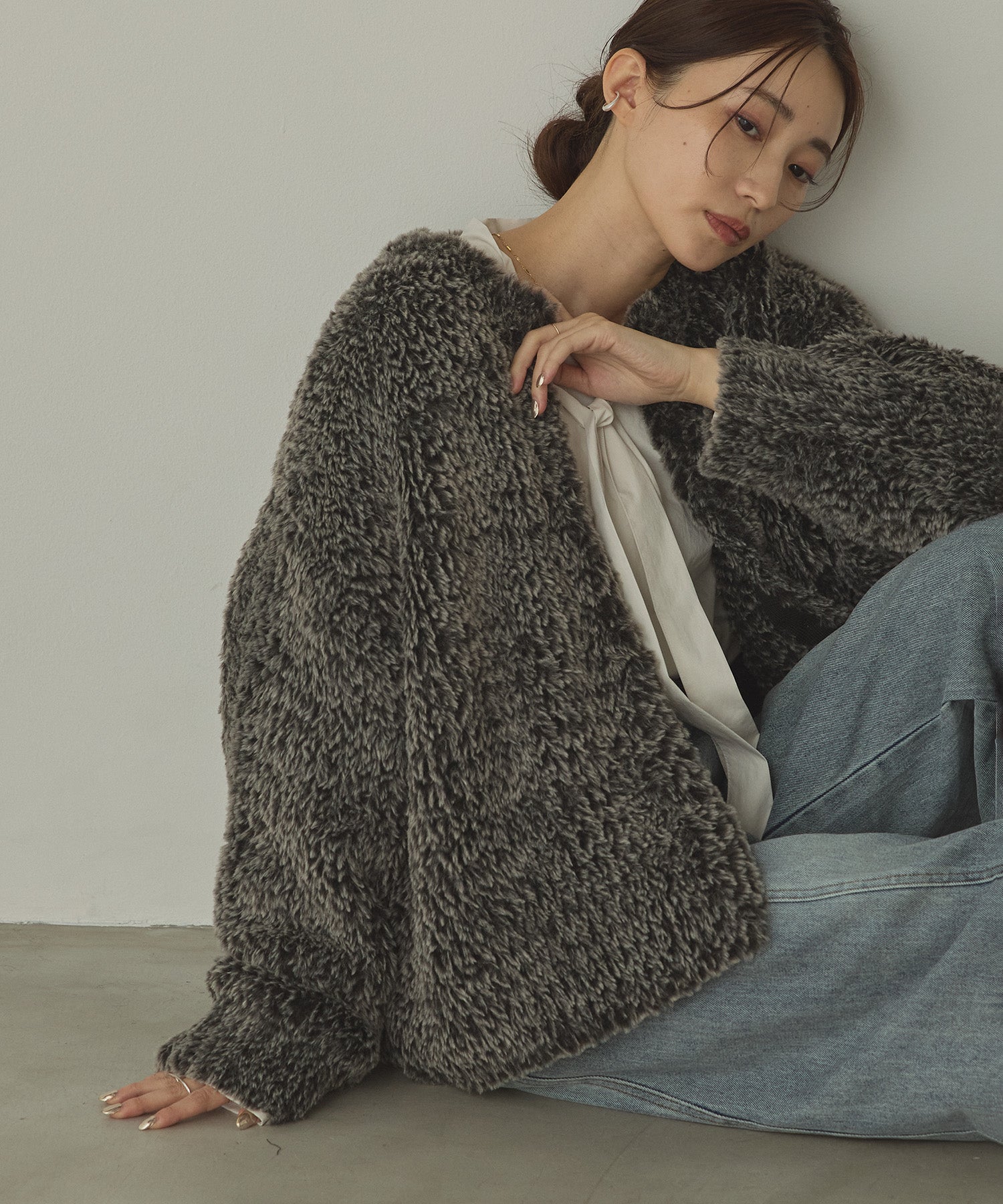 ファー ニットコート