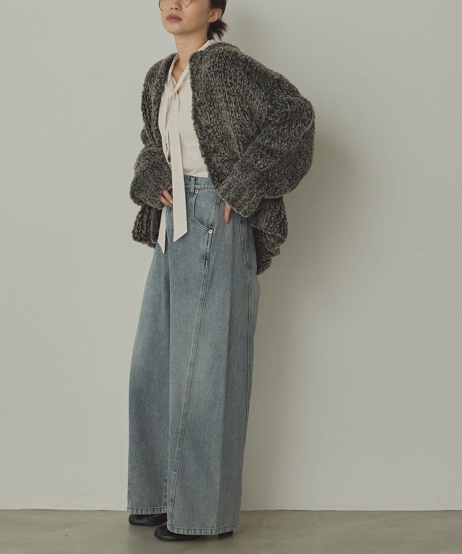 ファー ニットコート